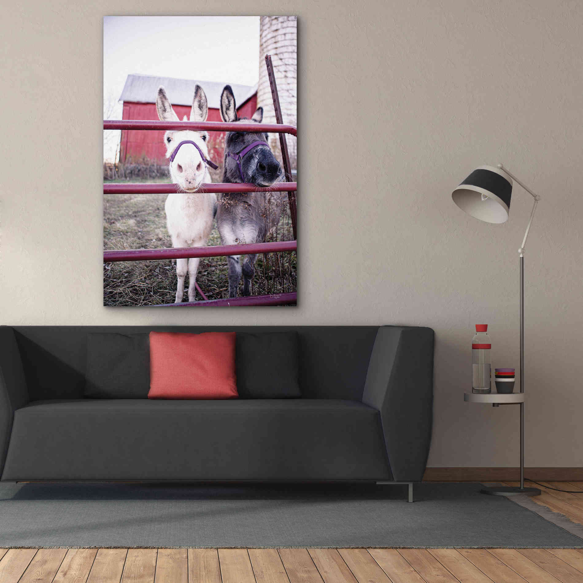 'Mommy & Daughter Donkeys' by Donnie Quillen Canvas Wall Art,40 x 60