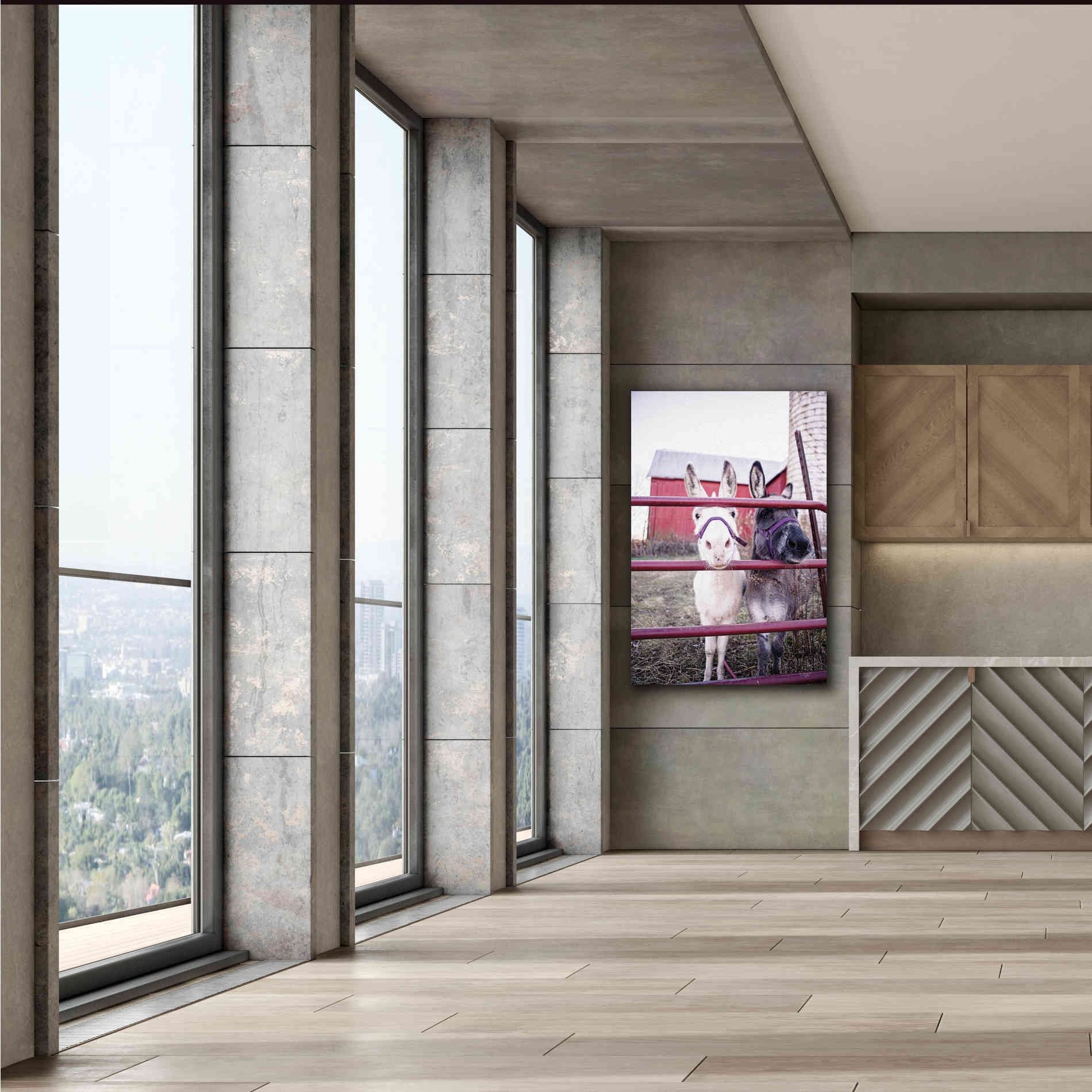 'Mommy & Daughter Donkeys' by Donnie Quillen Canvas Wall Art,40 x 60