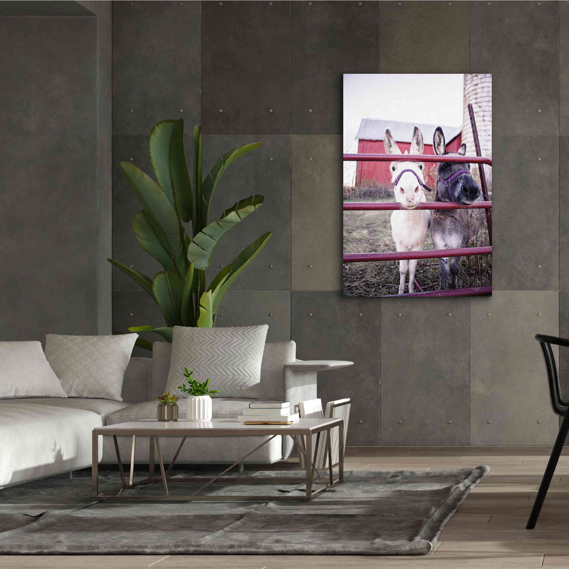 'Mommy & Daughter Donkeys' by Donnie Quillen Canvas Wall Art,40 x 60