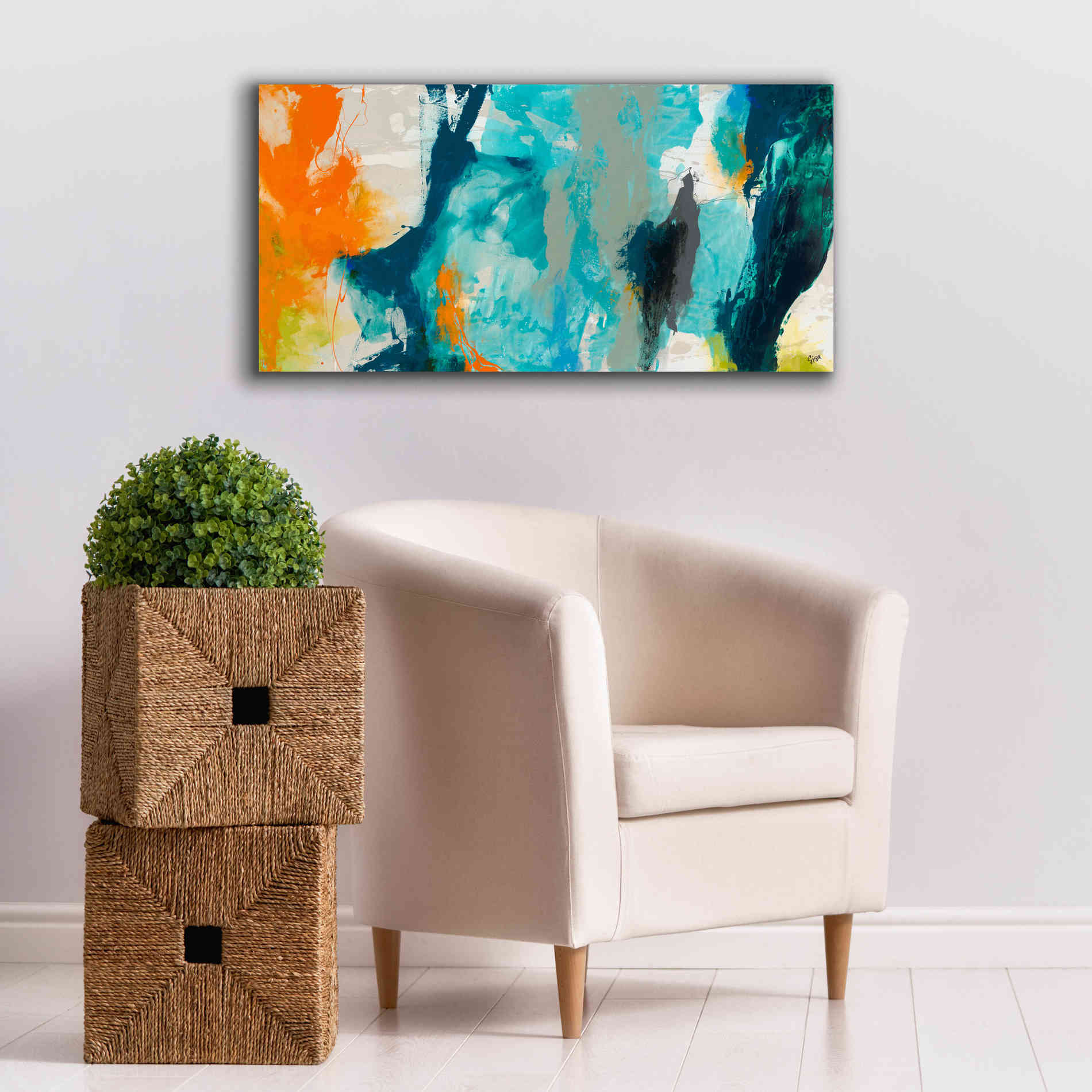 'Tidal Abstract II' by Sisa Jasper Canvas Wall Art,40 x 20