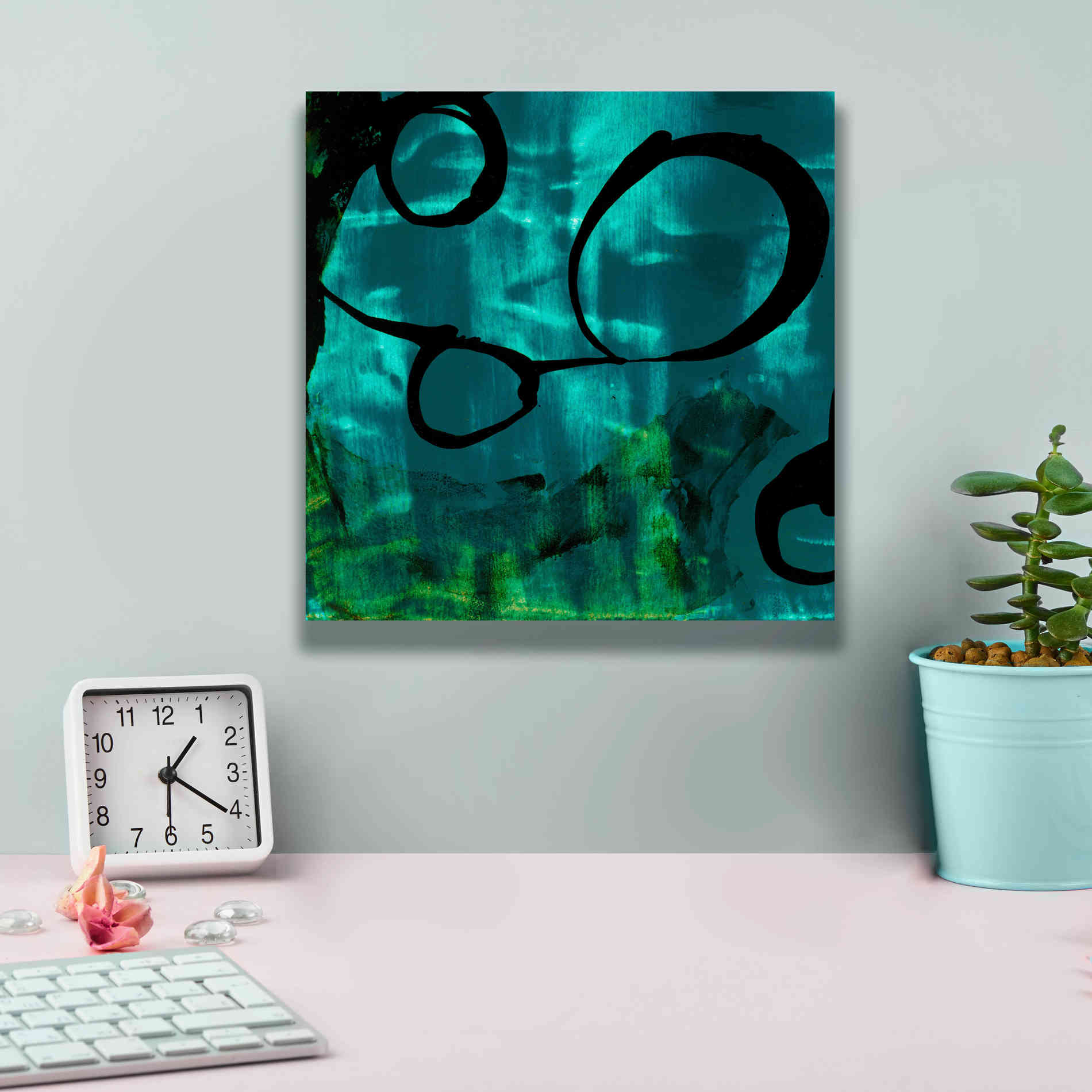 'Turquoise Element II' by Sisa Jasper Canvas Wall Art,12 x 12