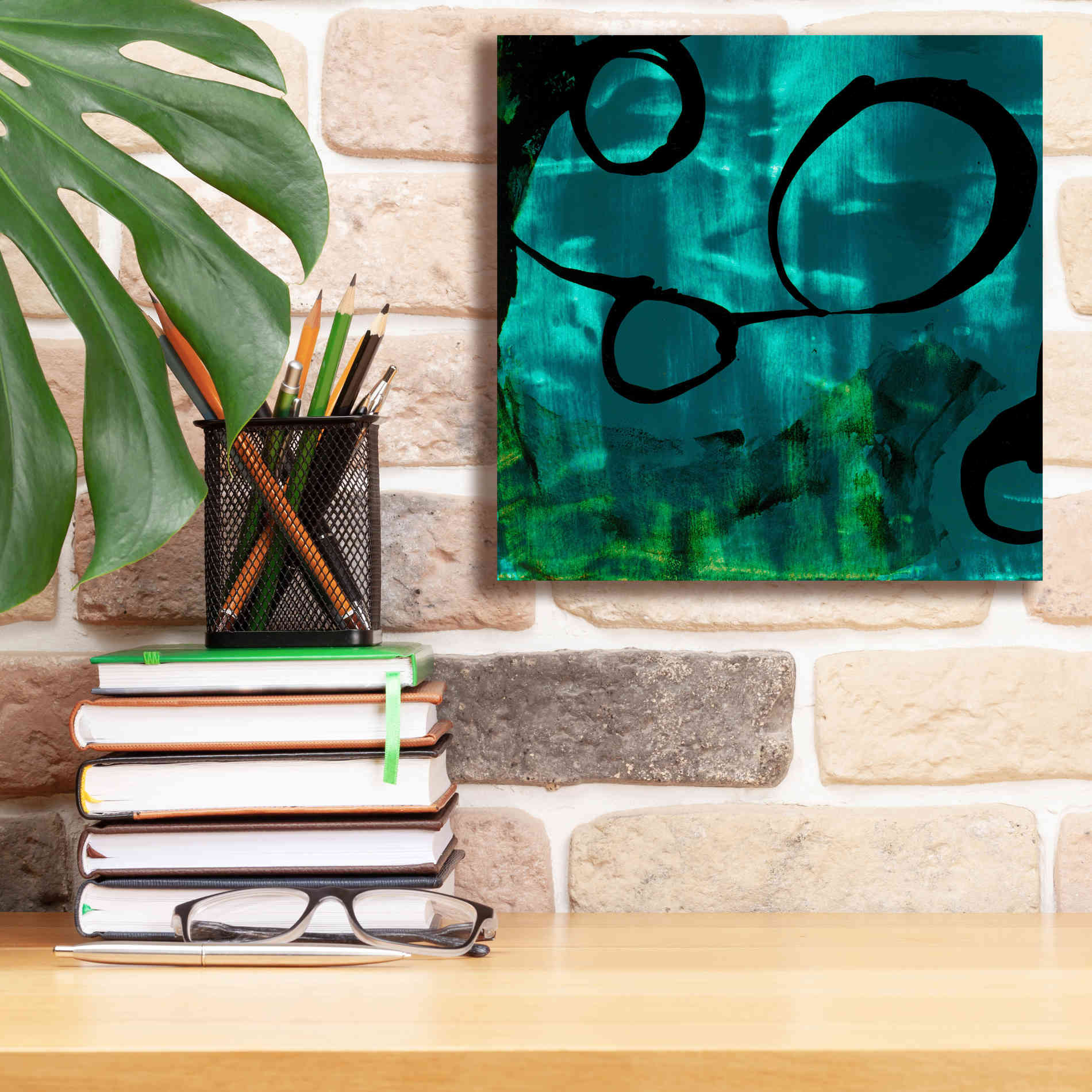 'Turquoise Element II' by Sisa Jasper Canvas Wall Art,12 x 12