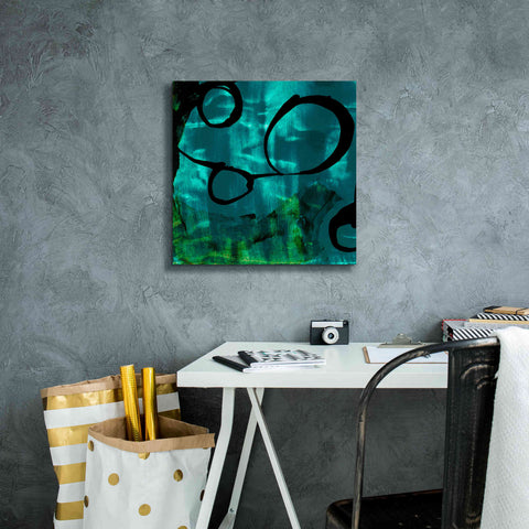 Image of 'Turquoise Element II' by Sisa Jasper Canvas Wall Art,18 x 18