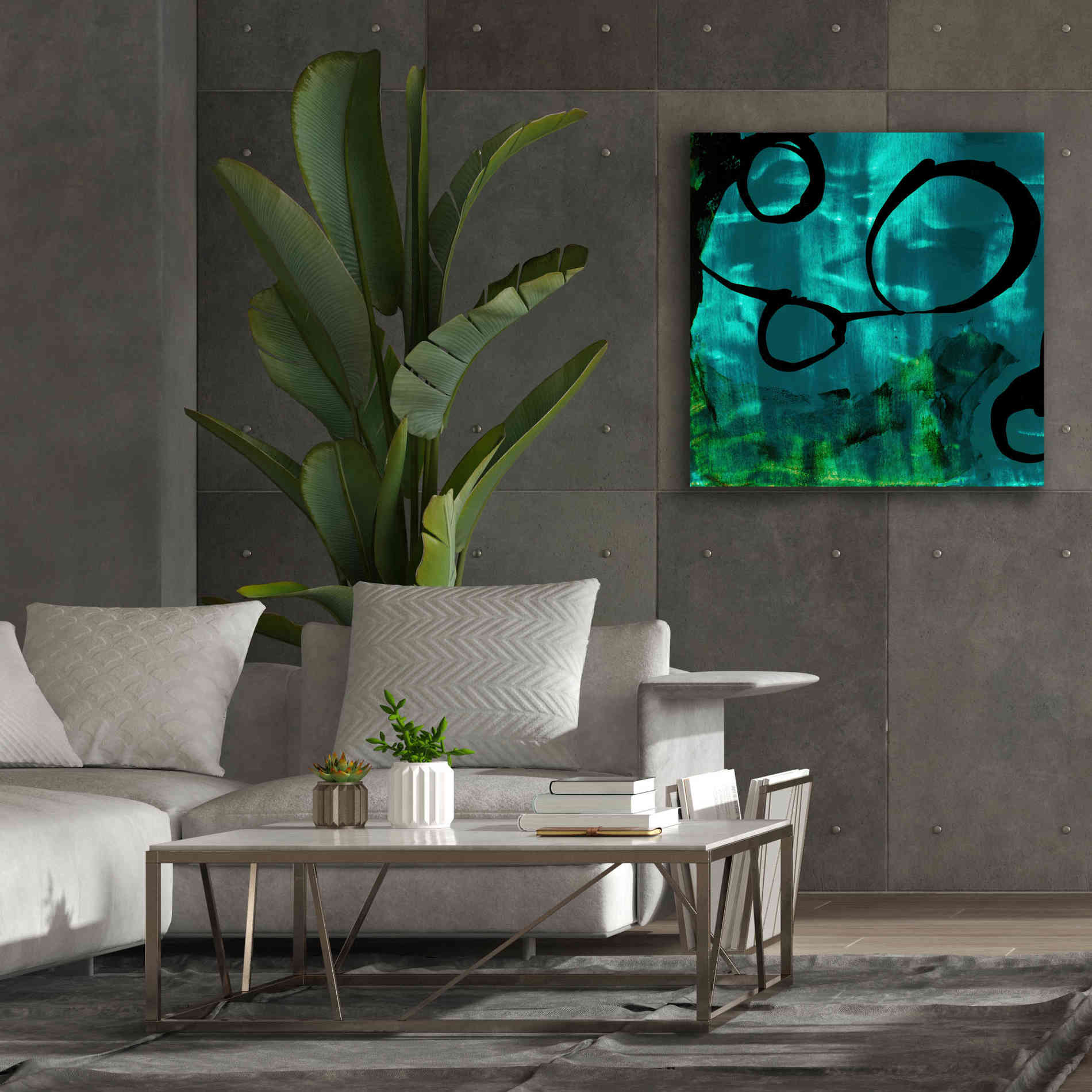 'Turquoise Element II' by Sisa Jasper Canvas Wall Art,37 x 37