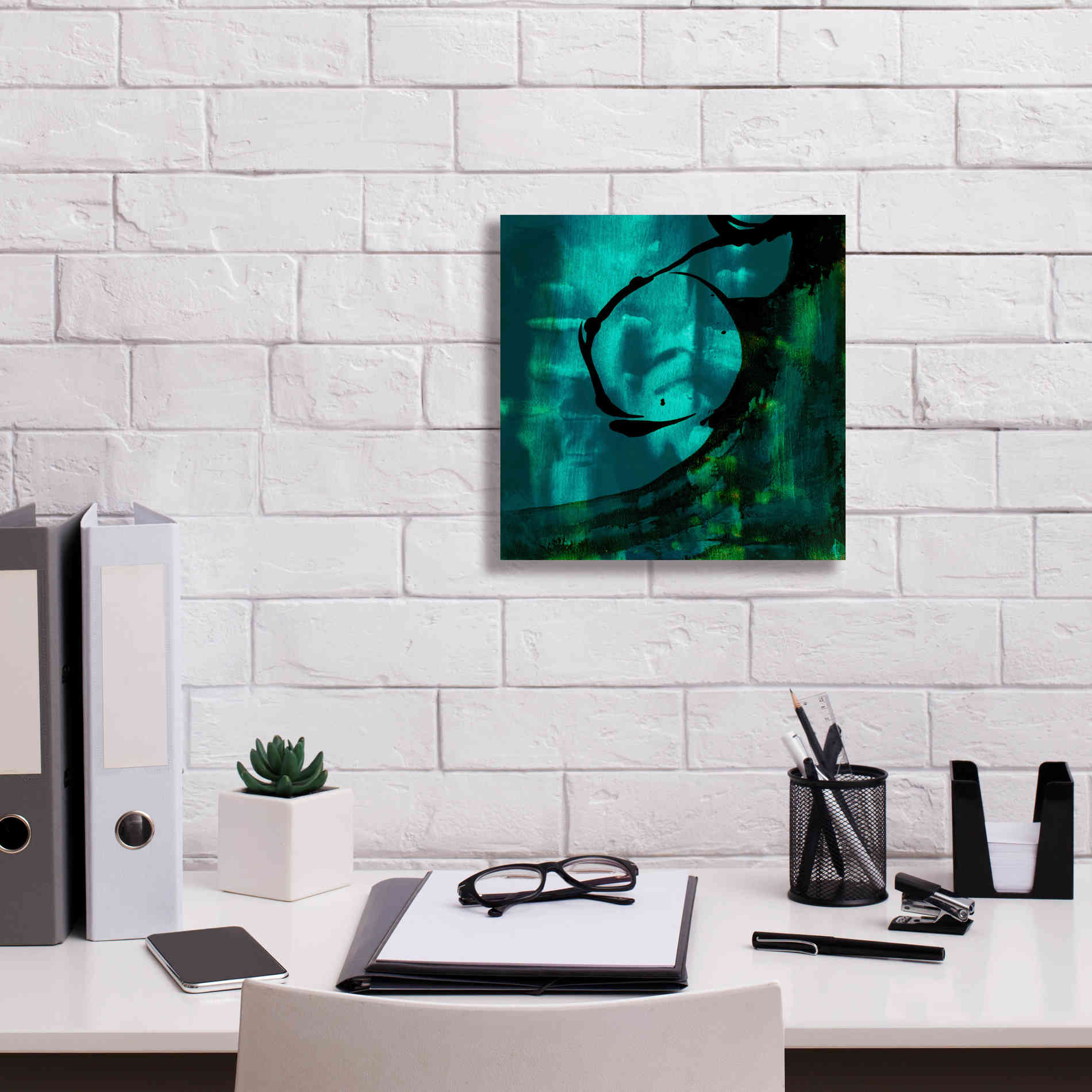 'Turquoise Element III' by Sisa Jasper Canvas Wall Art,12 x 12