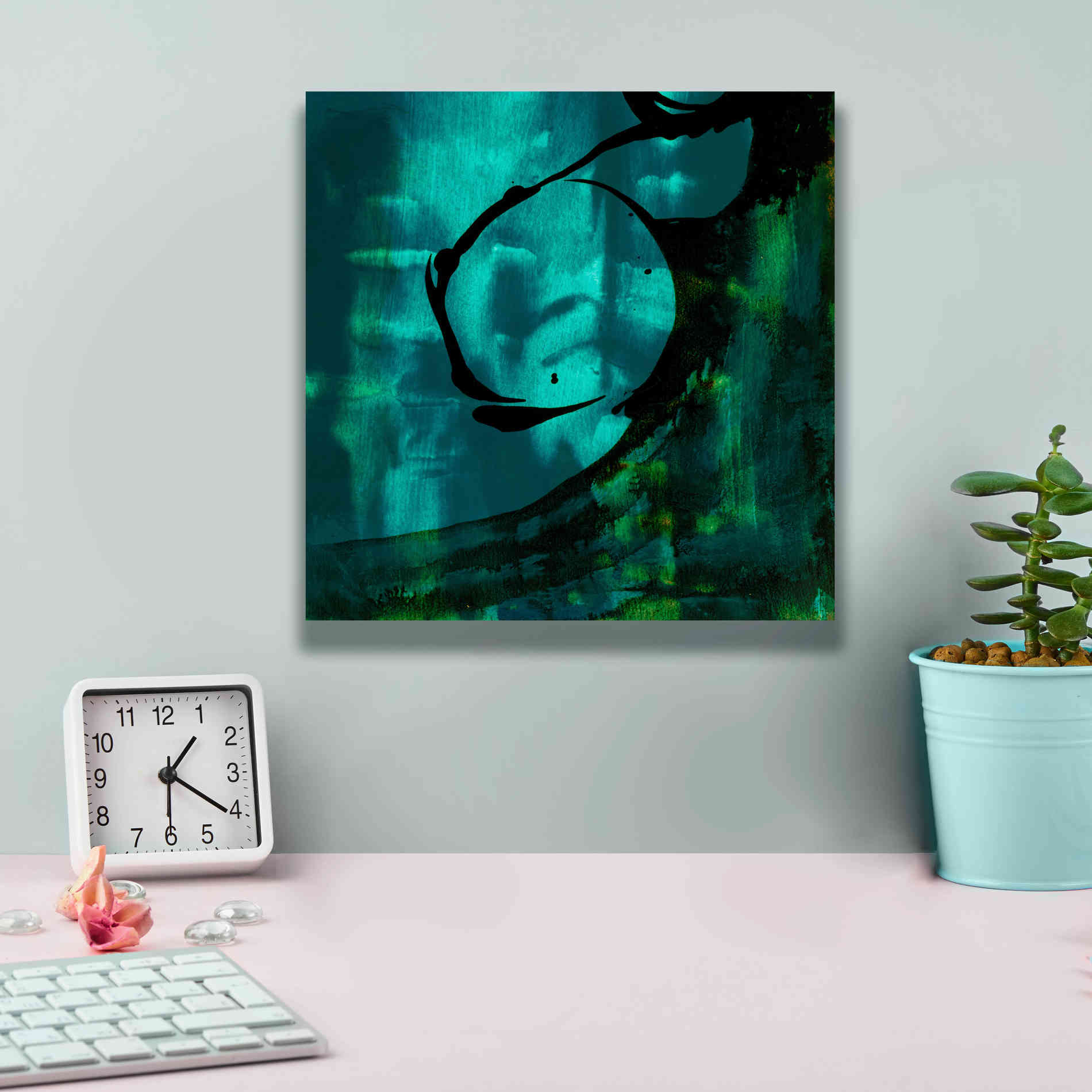 'Turquoise Element III' by Sisa Jasper Canvas Wall Art,12 x 12