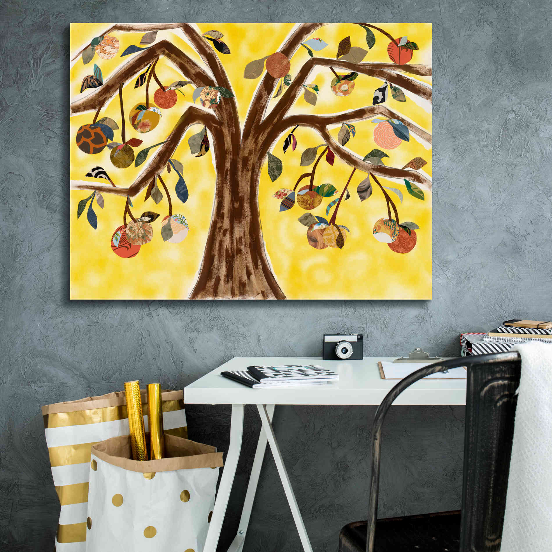 'Yellow Orange Tree' by Sisa Jasper Canvas Wall Art,34 x 26