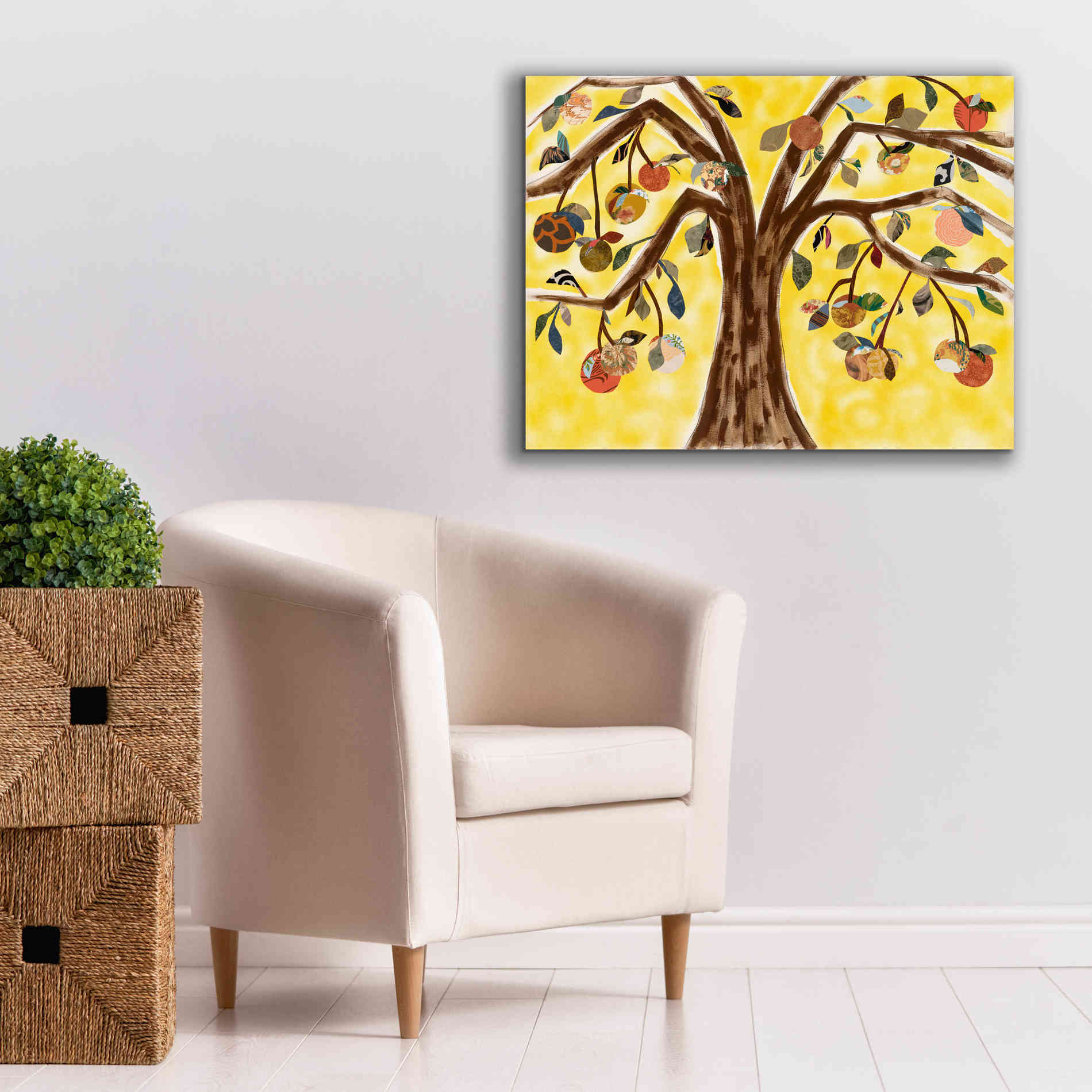 'Yellow Orange Tree' by Sisa Jasper Canvas Wall Art,34 x 26