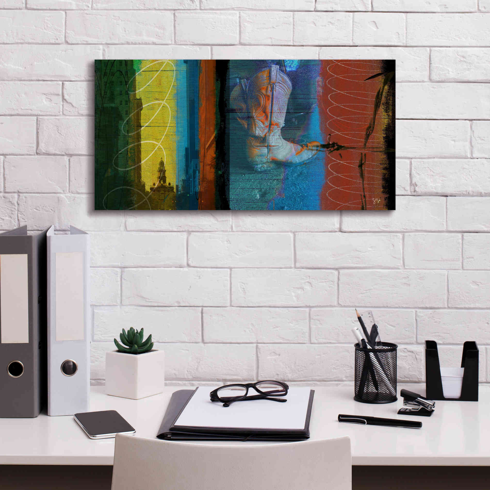 'Boot Collage' by Sisa Jasper Canvas Wall Art,24 x 12