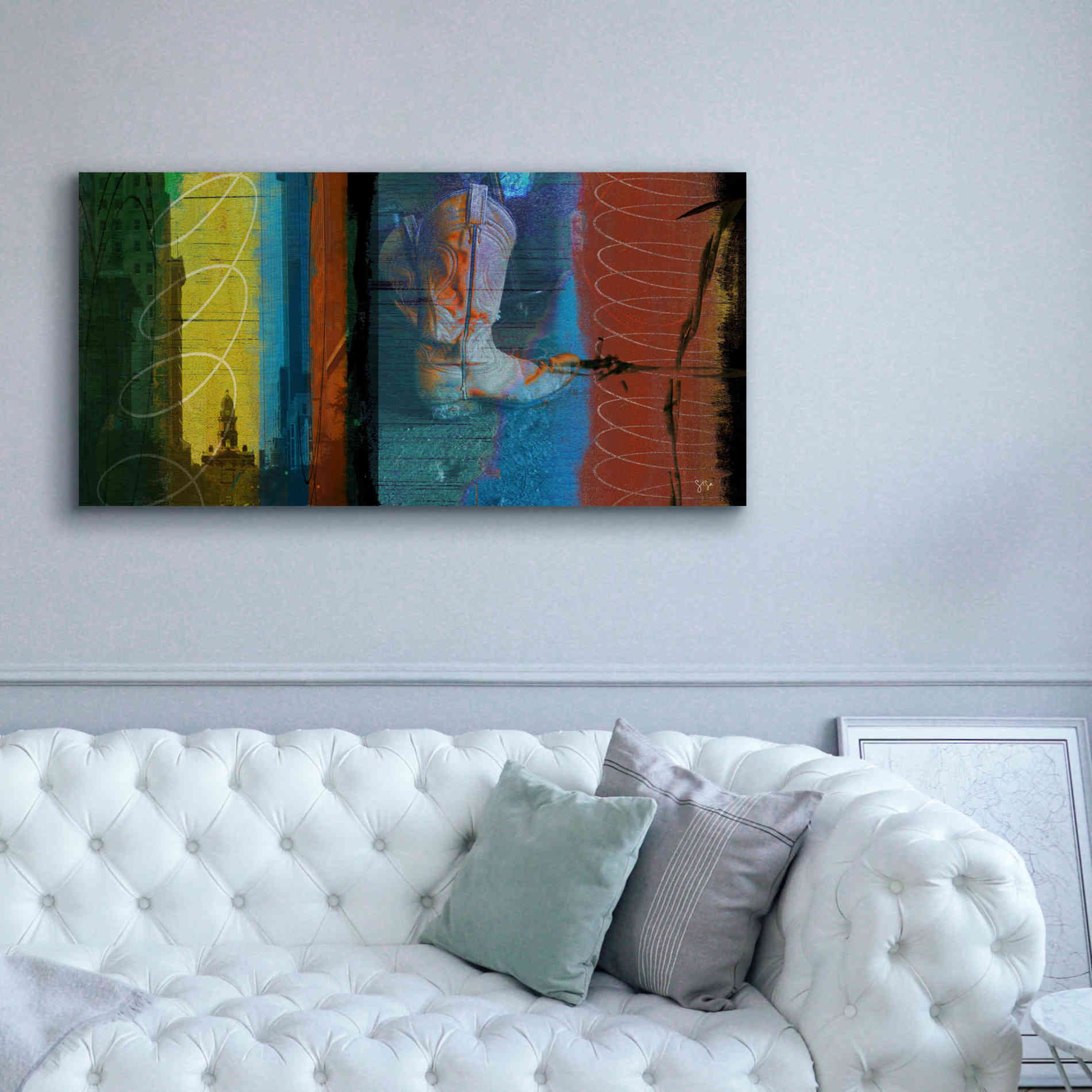 'Boot Collage' by Sisa Jasper Canvas Wall Art,60 x 30