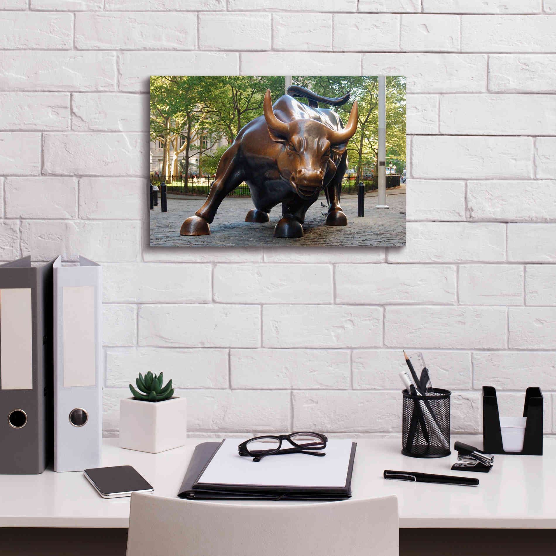 'Bull of Wallstreet' Canvas Wall Art,18 x 12