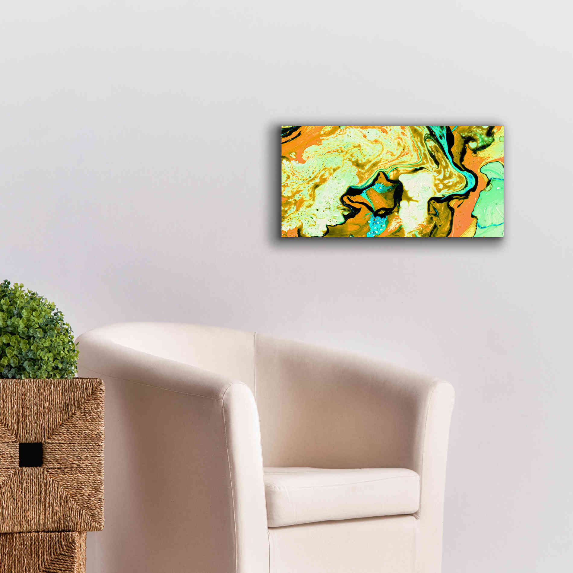 'Orange Lava' Canvas Wall Art,24 x 12