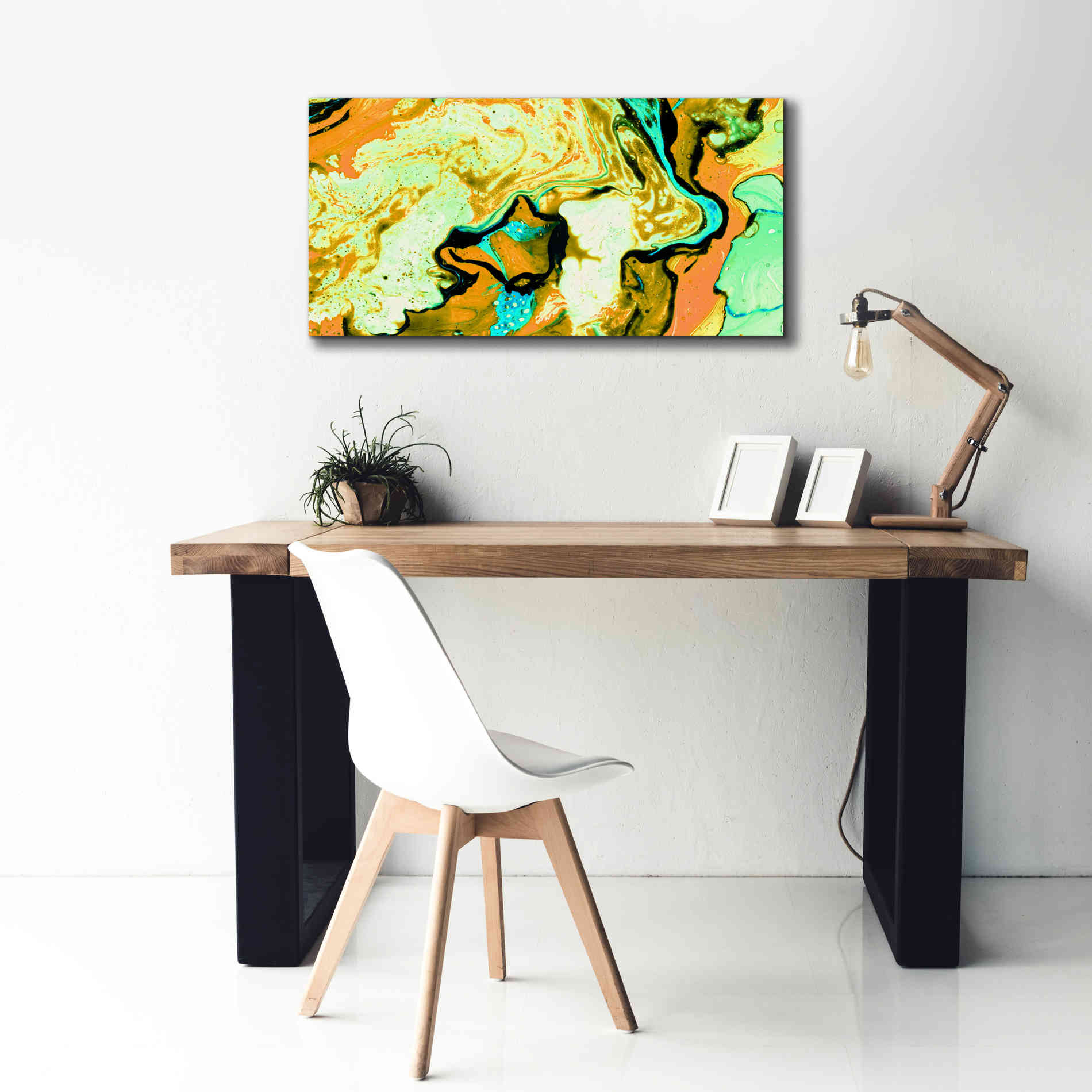 'Orange Lava' Canvas Wall Art,40 x 20