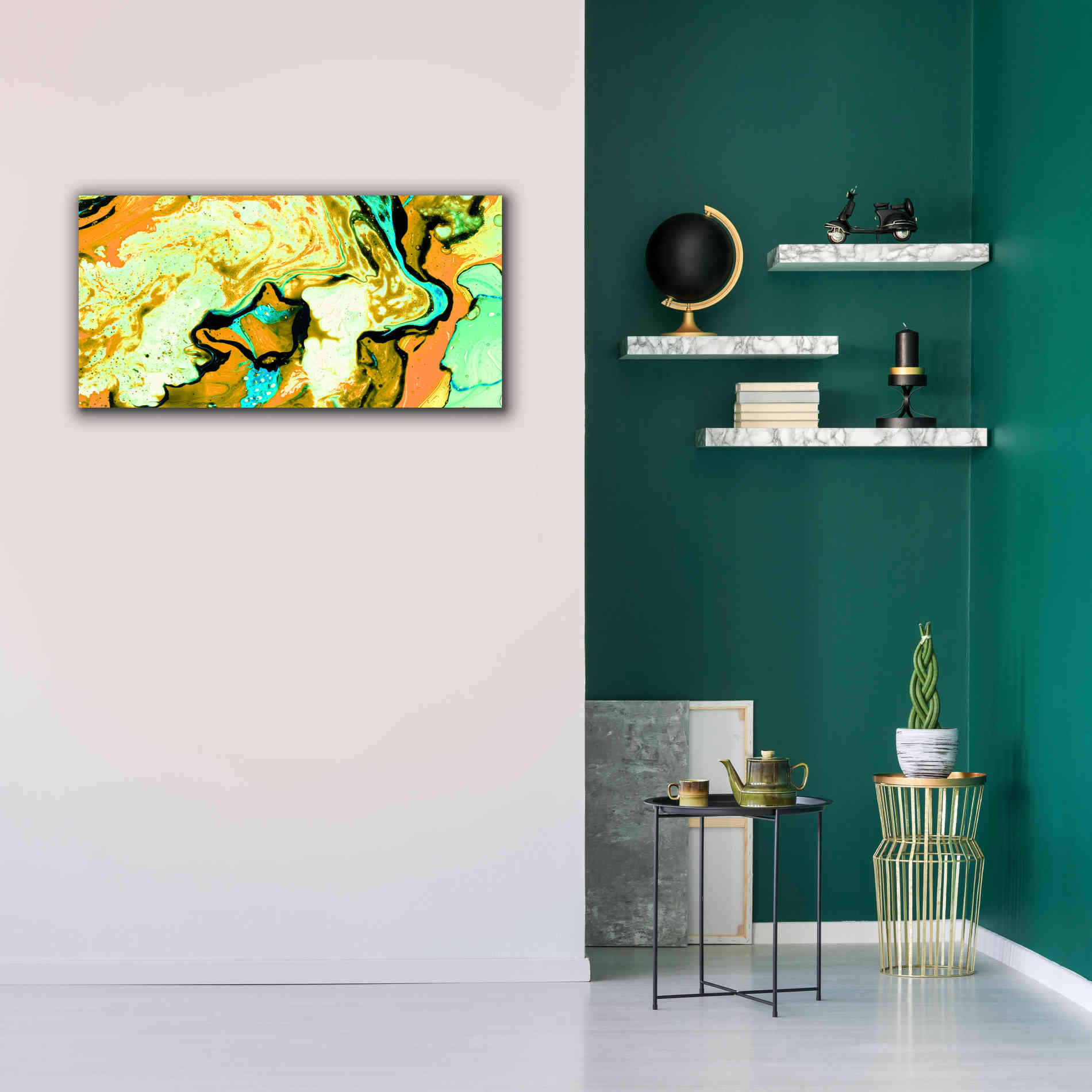 'Orange Lava' Canvas Wall Art,40 x 20