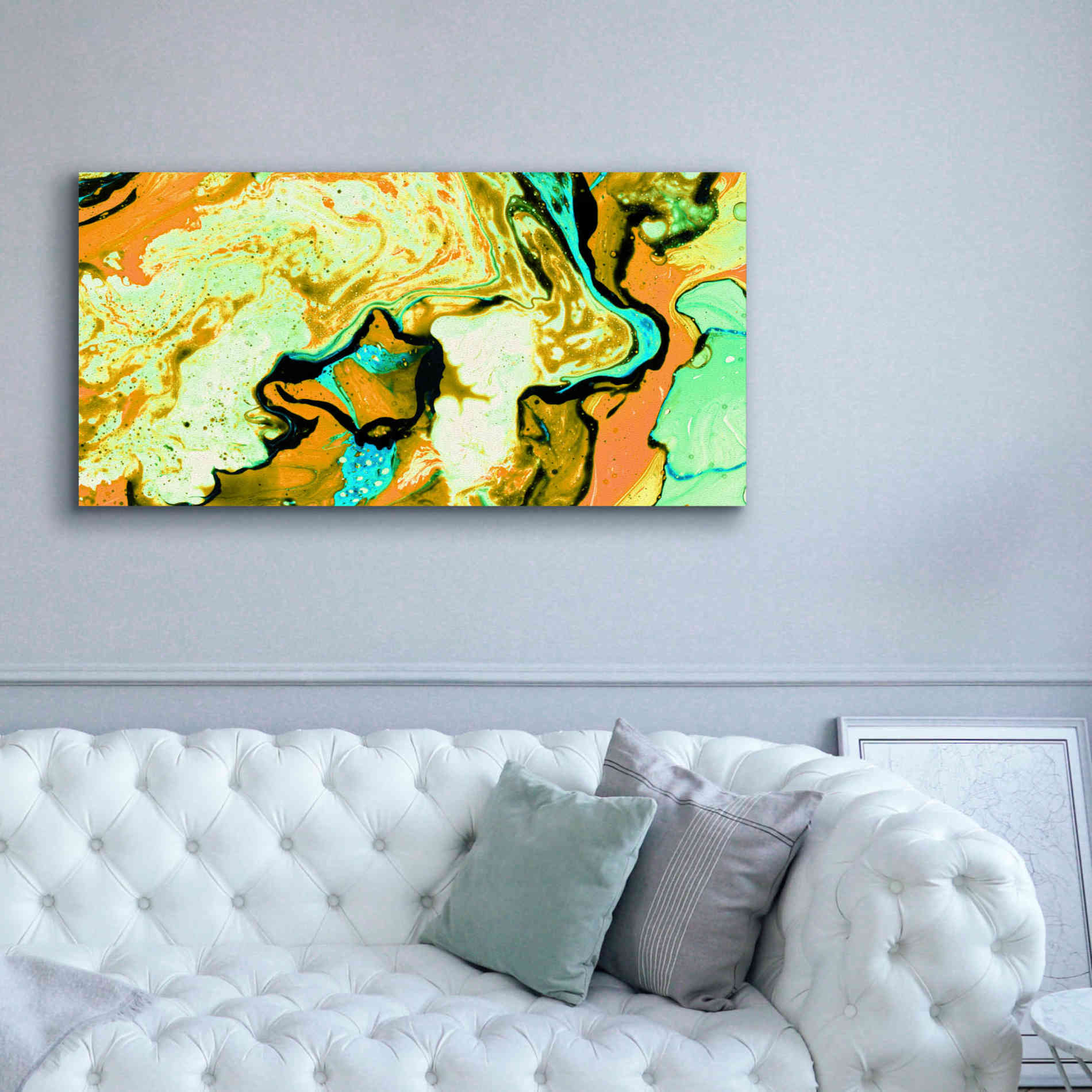'Orange Lava' Canvas Wall Art,60 x 30