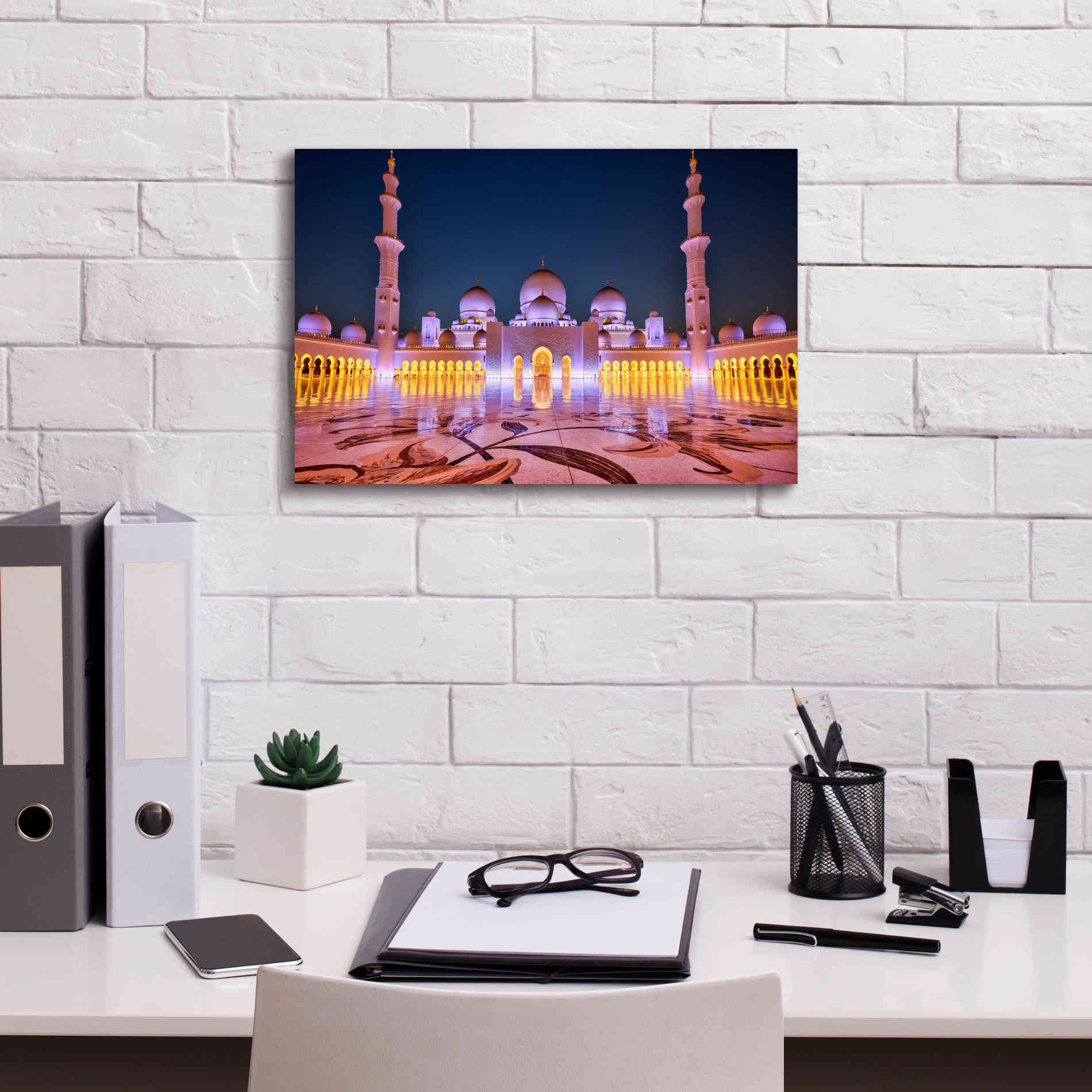 'Sheikh Zayed Grand Mosque' Canvas Wall Art,18 x 12