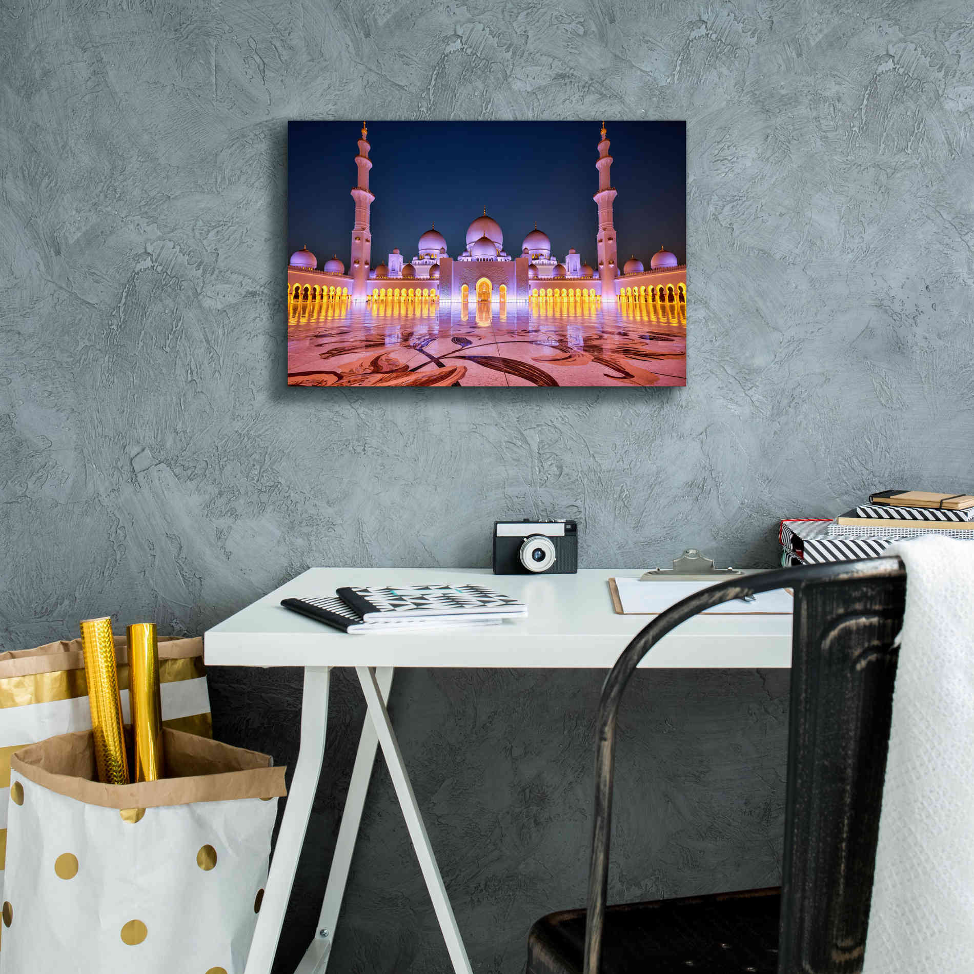 'Sheikh Zayed Grand Mosque' Canvas Wall Art,18 x 12