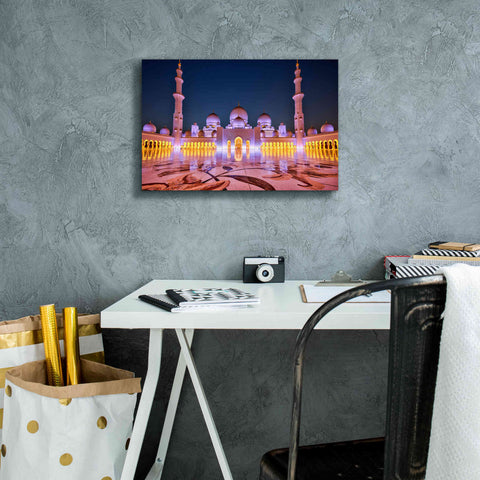 Image of 'Sheikh Zayed Grand Mosque' Canvas Wall Art,18 x 12