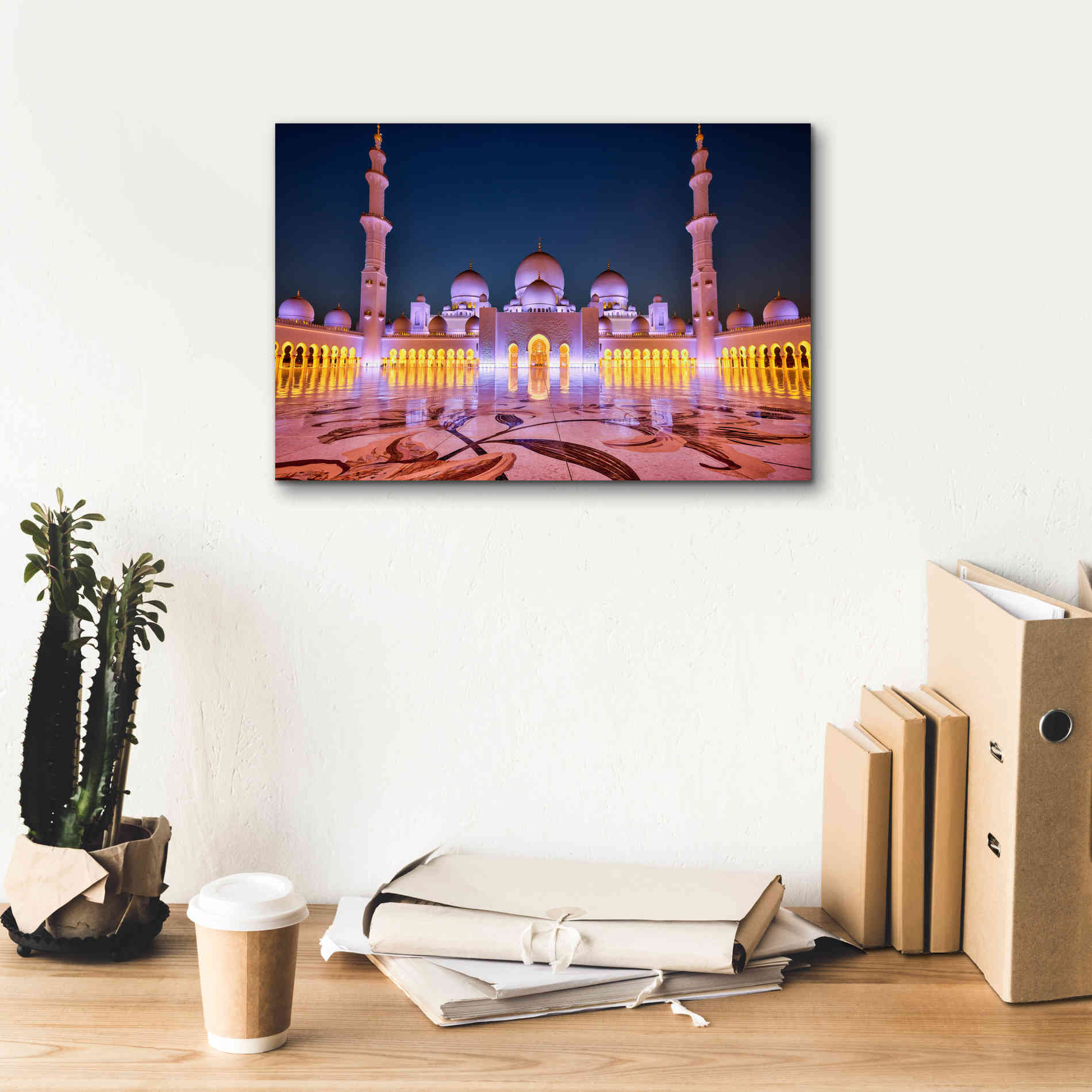 'Sheikh Zayed Grand Mosque' Canvas Wall Art,18 x 12