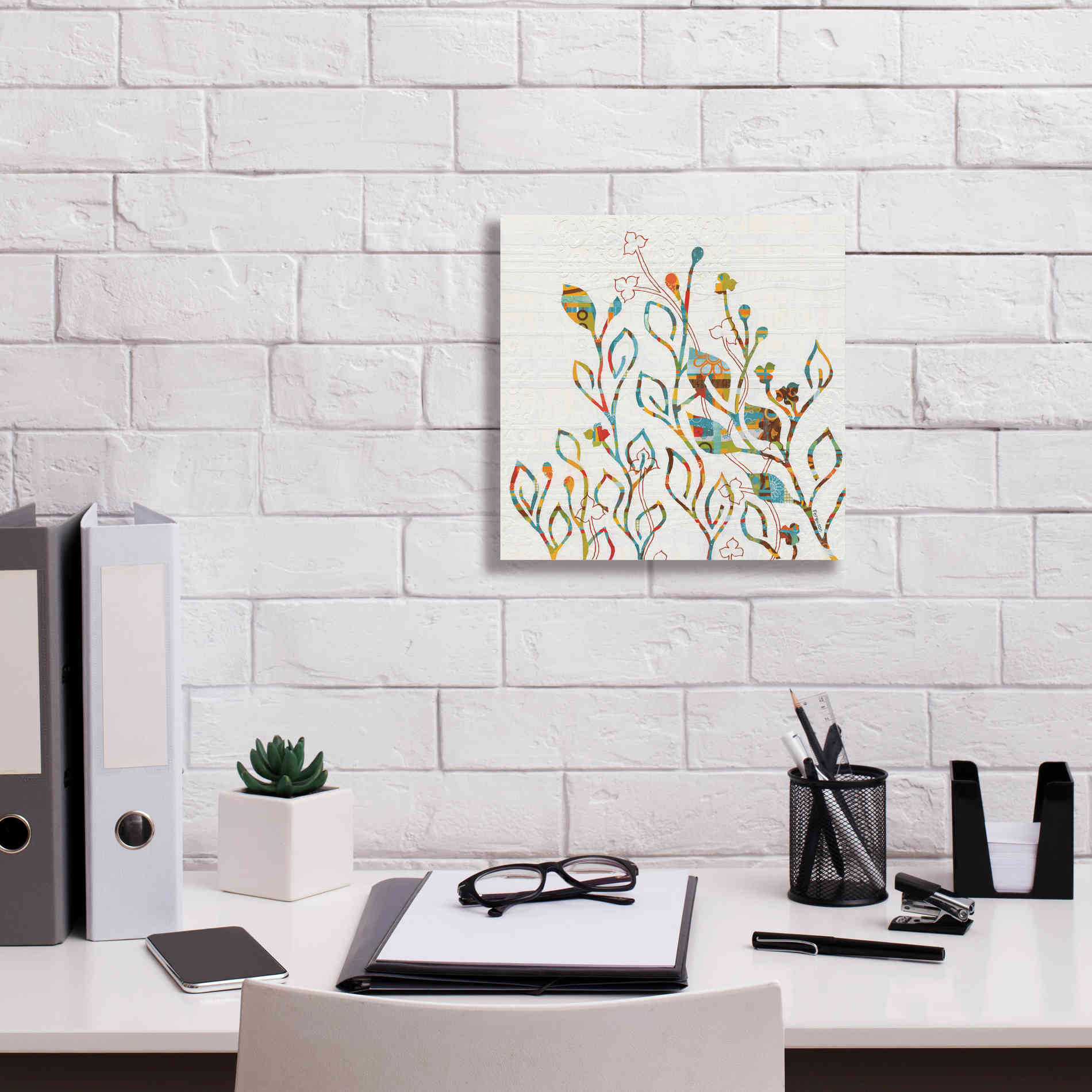 'Rainbow Vines with Flowers Spice' by Kathy Ferguson, Canvas Wall Art,12 x 12