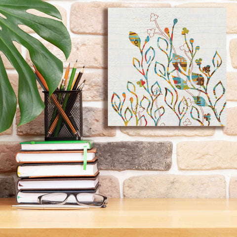 Image of 'Rainbow Vines with Flowers Spice' by Kathy Ferguson, Canvas Wall Art,12 x 12