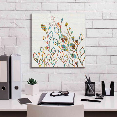 Image of 'Rainbow Vines with Flowers Spice' by Kathy Ferguson, Canvas Wall Art,18 x 18