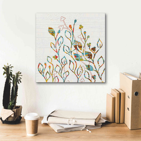 Image of 'Rainbow Vines with Flowers Spice' by Kathy Ferguson, Canvas Wall Art,18 x 18