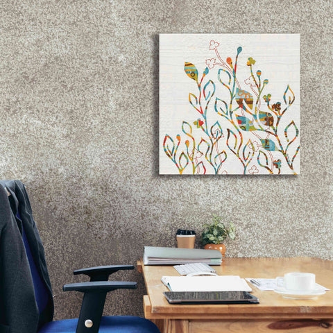 Image of 'Rainbow Vines with Flowers Spice' by Kathy Ferguson, Canvas Wall Art,26 x 26