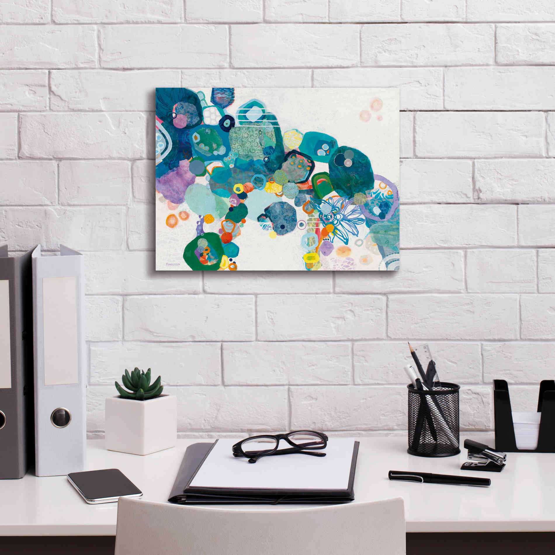 'Bridging our Differences' by Kathy Ferguson, Canvas Wall Art,16 x 12