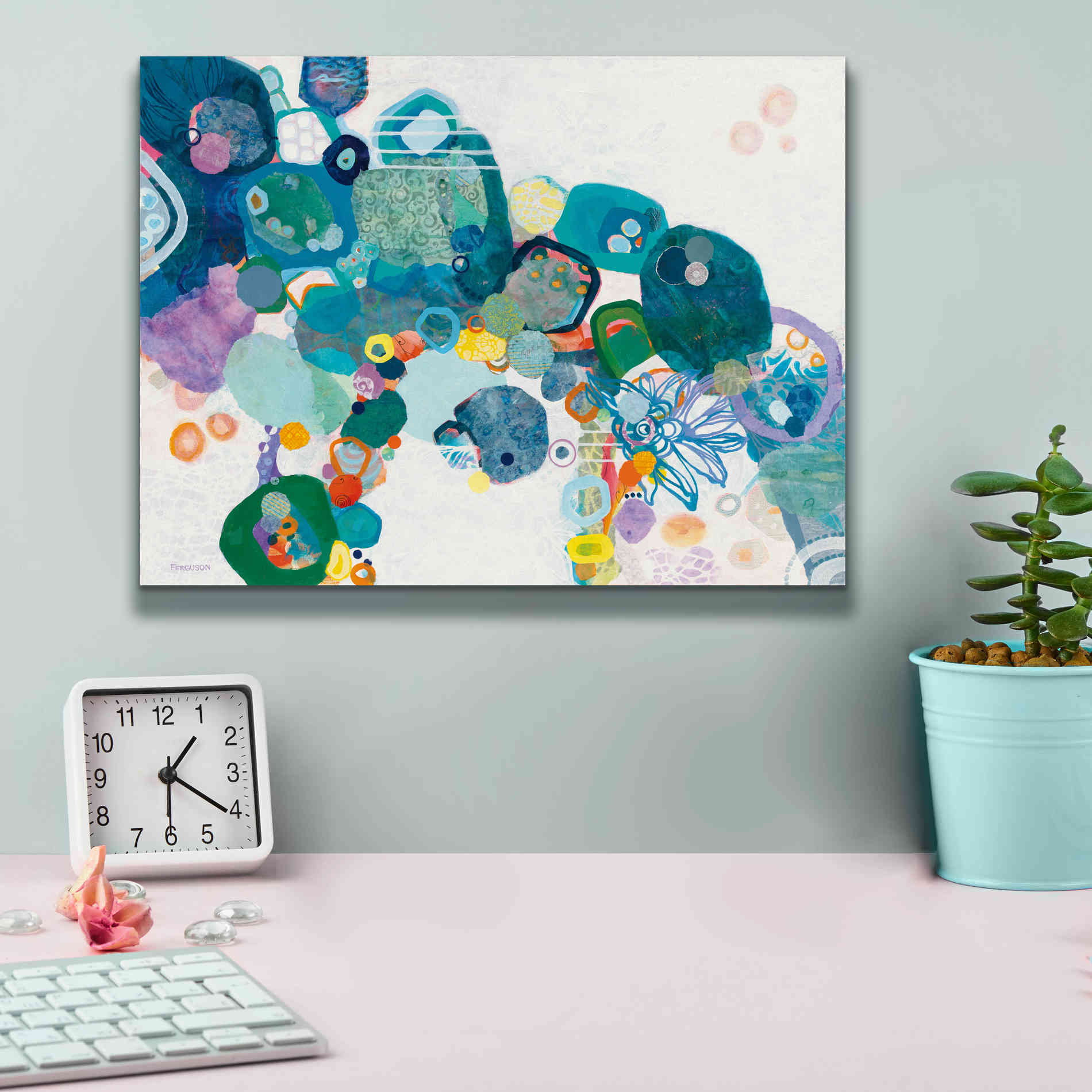 'Bridging our Differences' by Kathy Ferguson, Canvas Wall Art,16 x 12