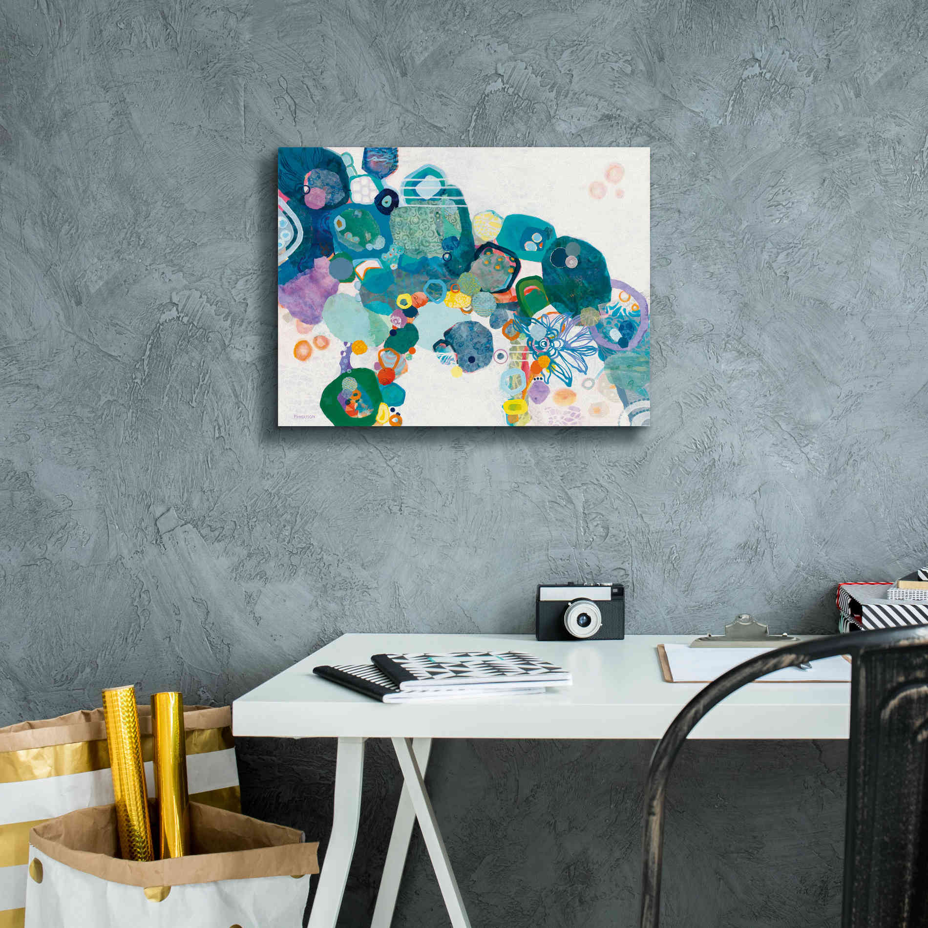 'Bridging our Differences' by Kathy Ferguson, Canvas Wall Art,16 x 12