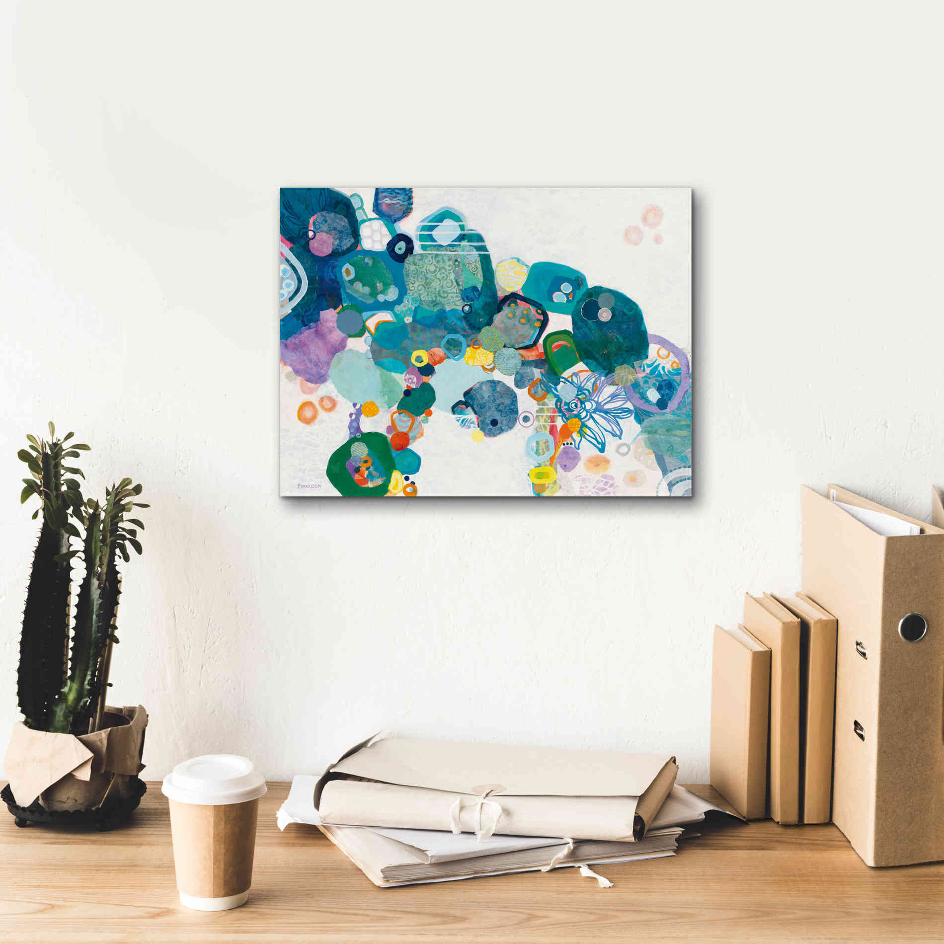 'Bridging our Differences' by Kathy Ferguson, Canvas Wall Art,16 x 12