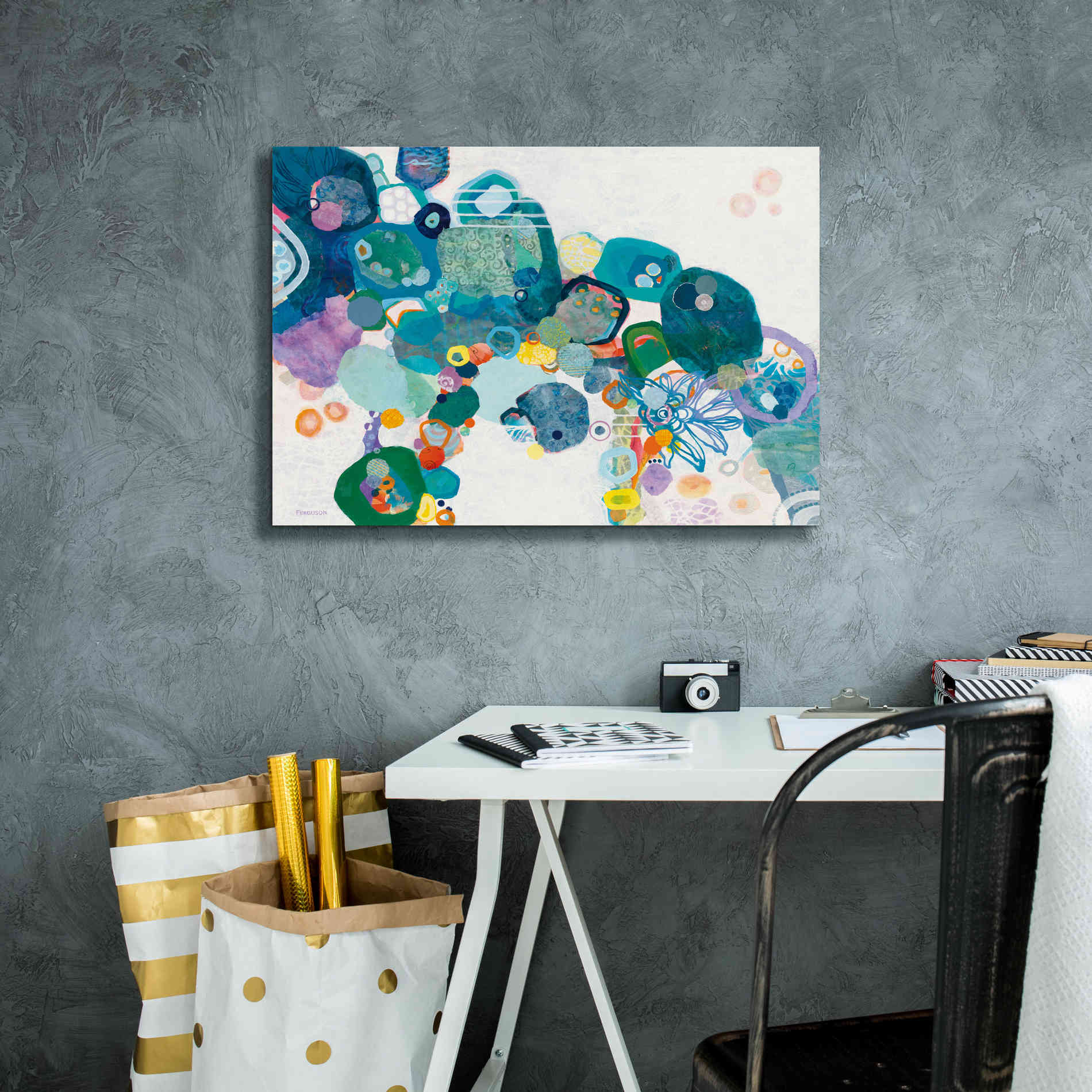 'Bridging our Differences' by Kathy Ferguson, Canvas Wall Art,26 x 18