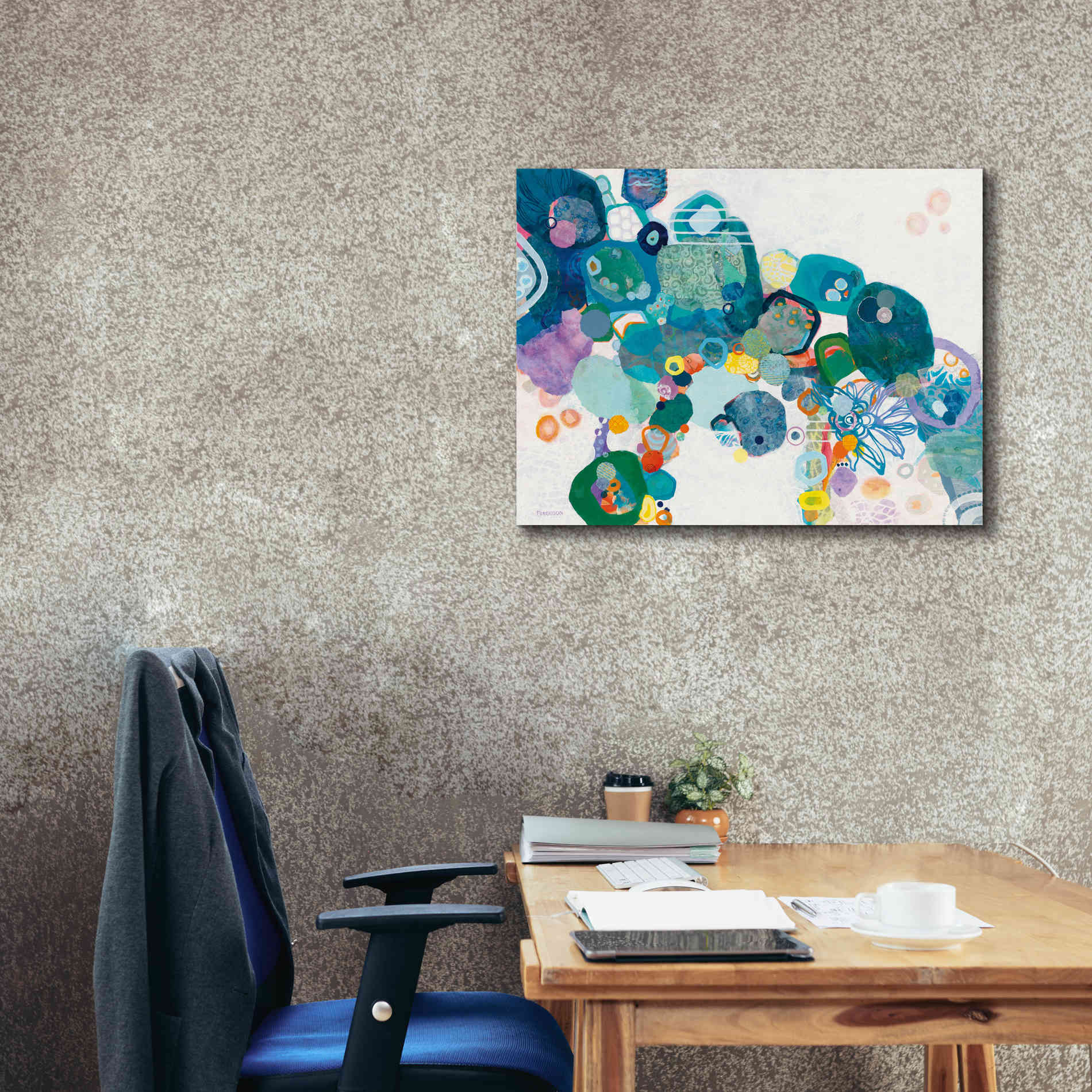 'Bridging our Differences' by Kathy Ferguson, Canvas Wall Art,34 x 26