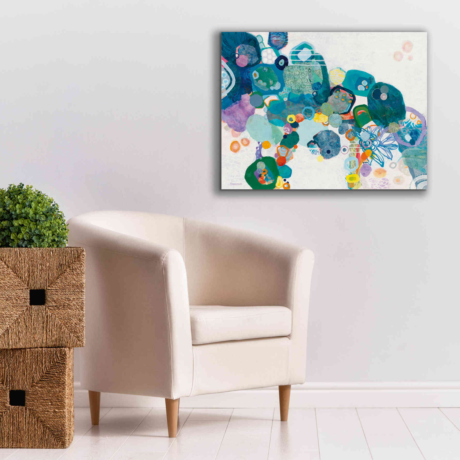 'Bridging our Differences' by Kathy Ferguson, Canvas Wall Art,34 x 26