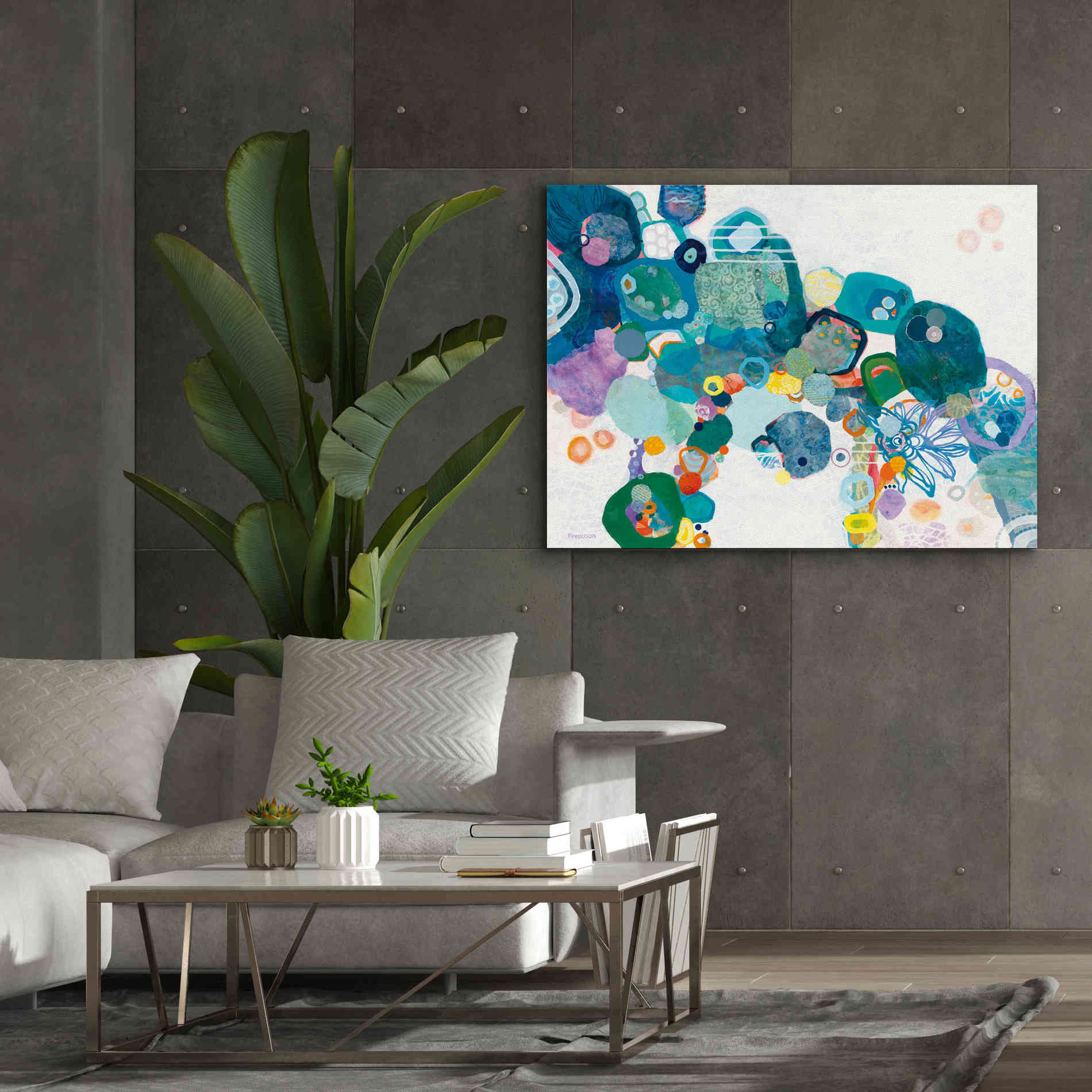 'Bridging our Differences' by Kathy Ferguson, Canvas Wall Art,54 x 40