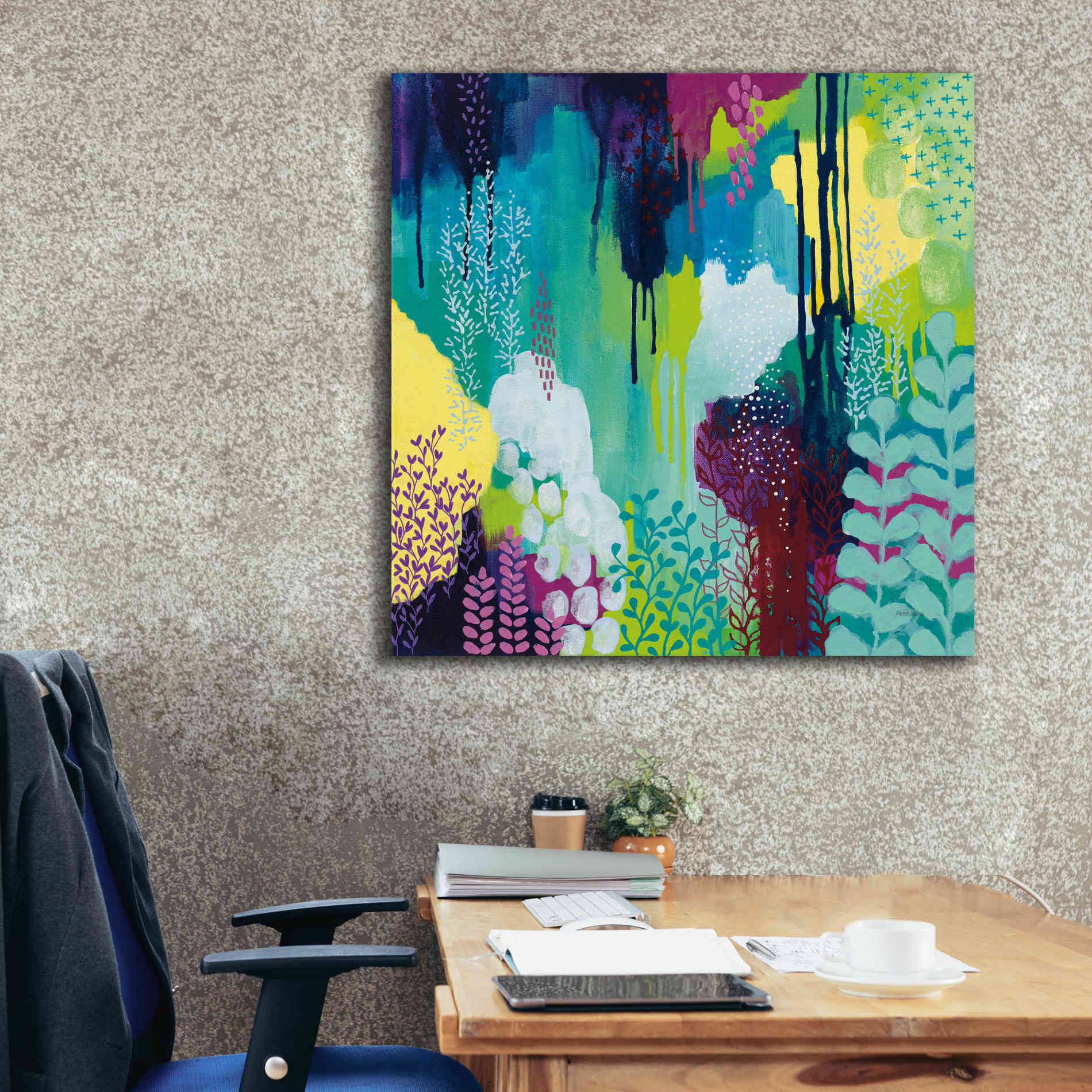 'Jewel Forest I' by Kathy Ferguson, Canvas Wall Art,37 x 37