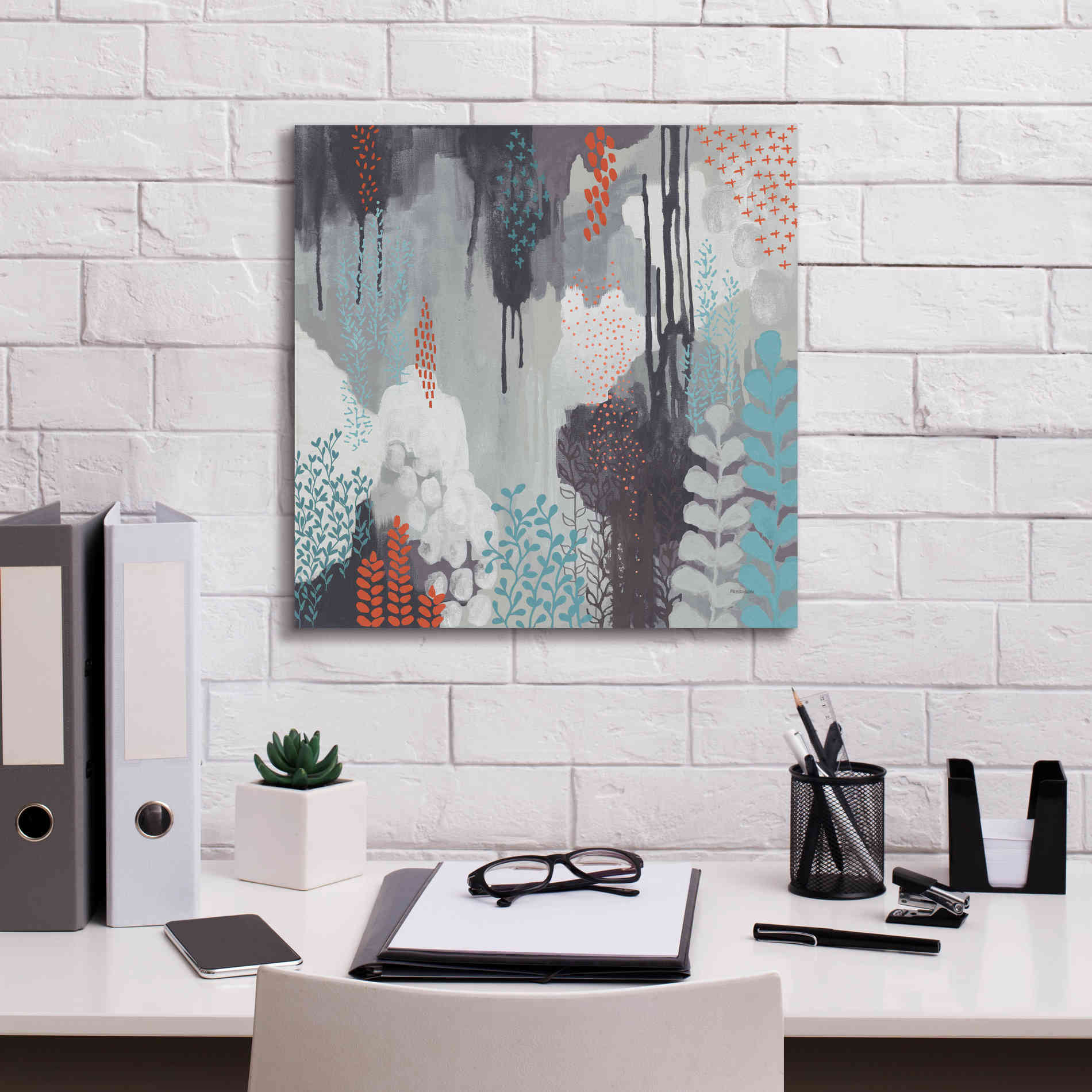 'Gray Forest I' by Kathy Ferguson, Canvas Wall Art,18 x 18