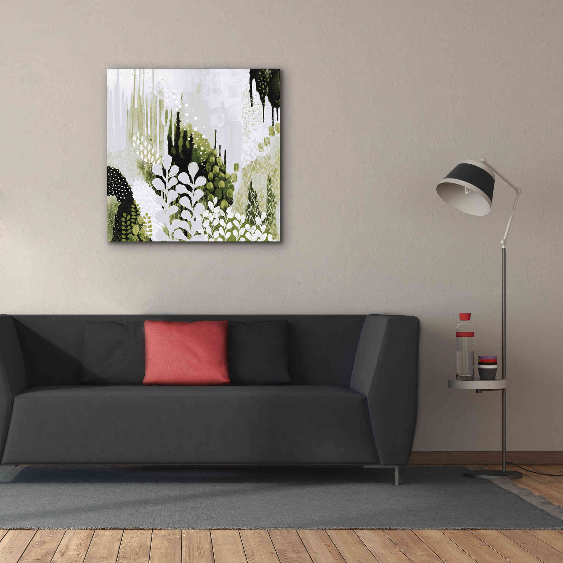 'BW Forest II with Green' by Kathy Ferguson, Canvas Wall Art,37 x 37