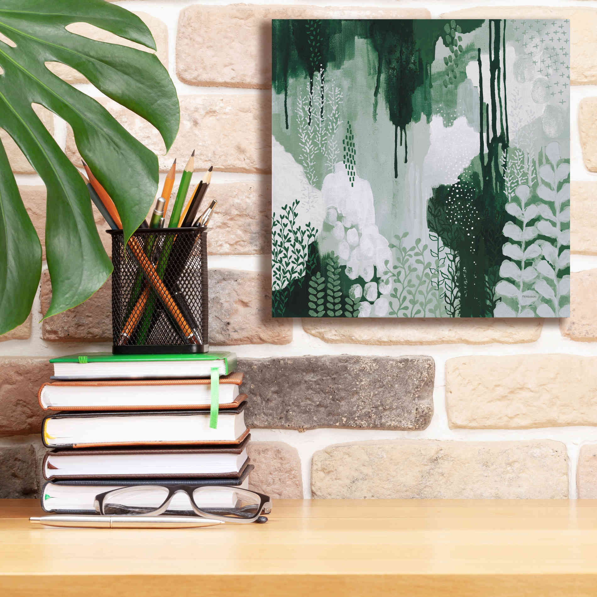 'Light Green Forest I' by Kathy Ferguson, Canvas Wall Art,12 x 12