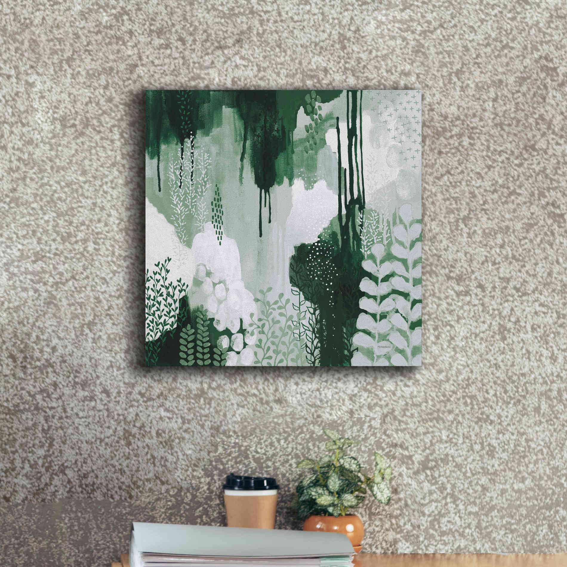 'Light Green Forest I' by Kathy Ferguson, Canvas Wall Art,18 x 18