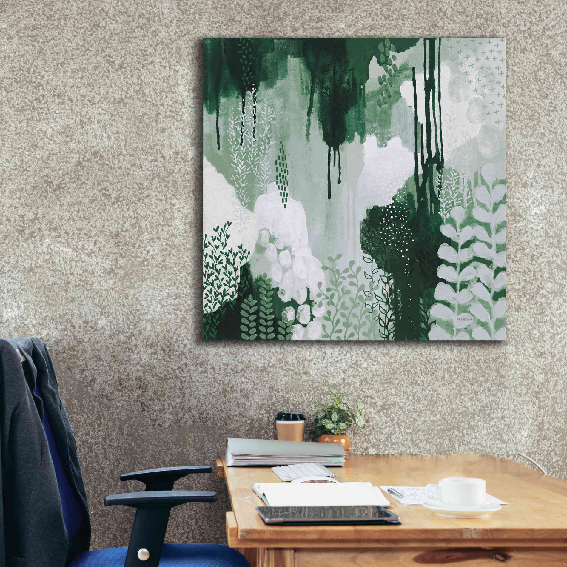 'Light Green Forest I' by Kathy Ferguson, Canvas Wall Art,37 x 37