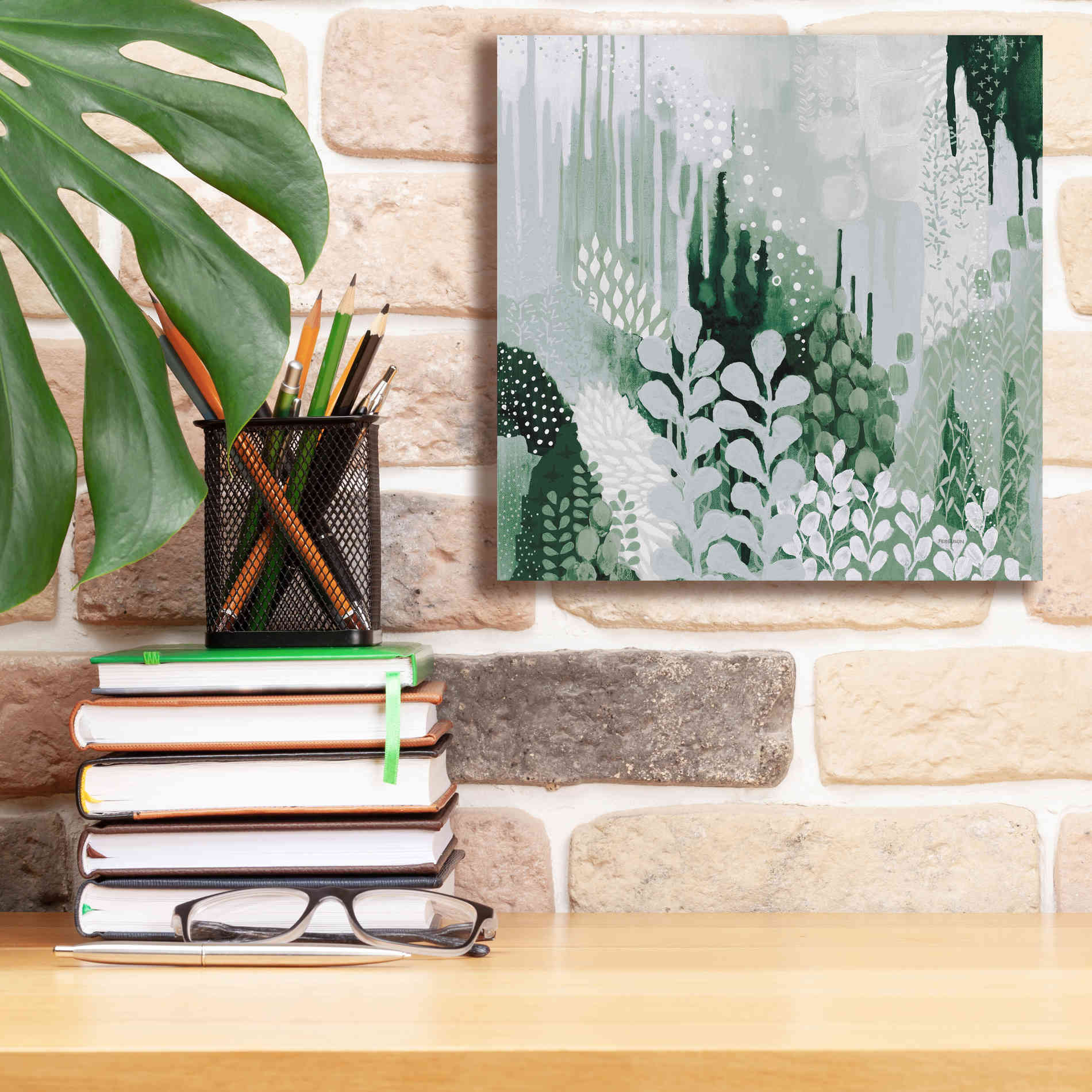 'Light Green Forest II' by Kathy Ferguson, Canvas Wall Art,12 x 12