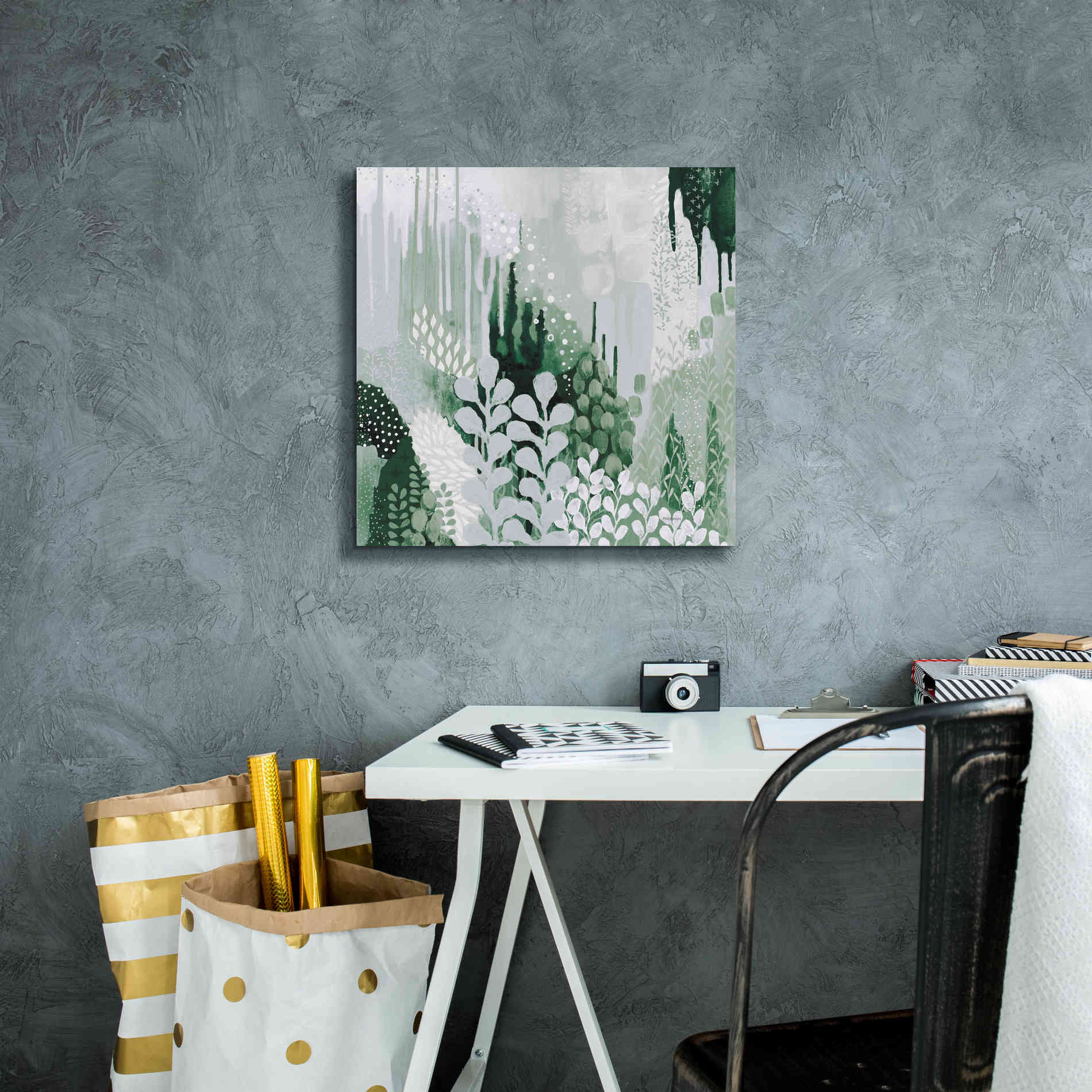 'Light Green Forest II' by Kathy Ferguson, Canvas Wall Art,18 x 18