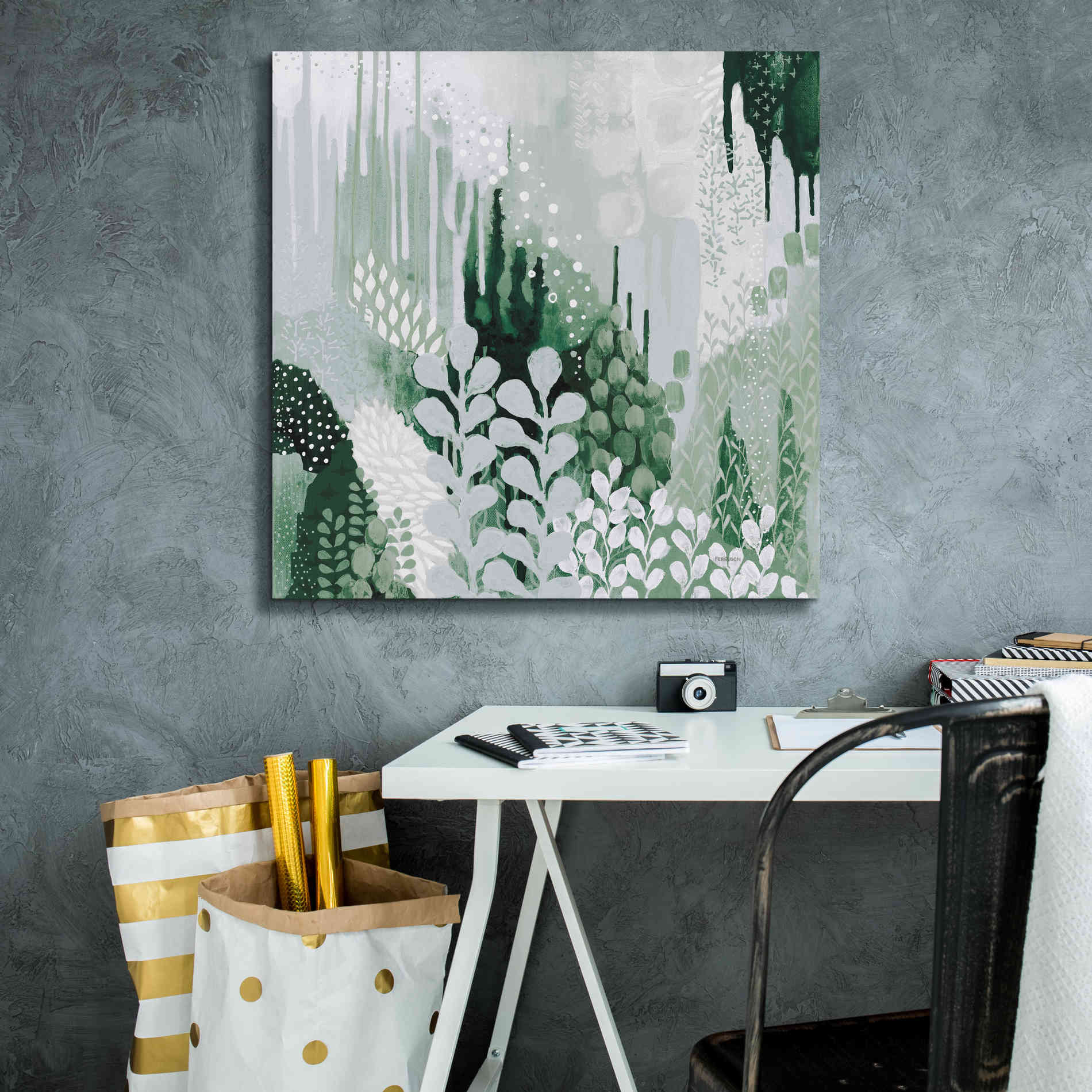 'Light Green Forest II' by Kathy Ferguson, Canvas Wall Art,26 x 26