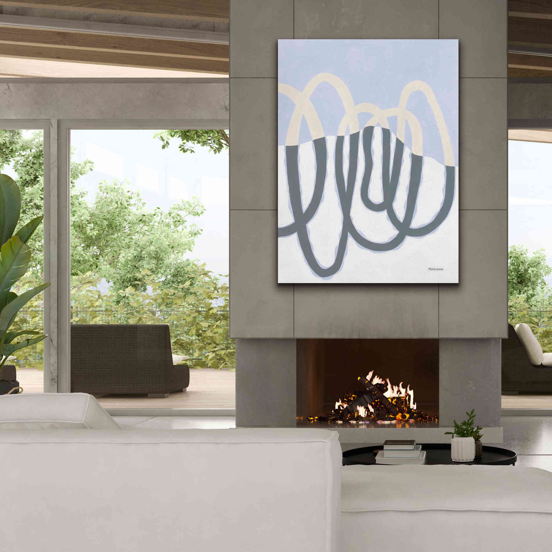 'Loops II' by Kathy Ferguson, Canvas Wall Art,40 x 54