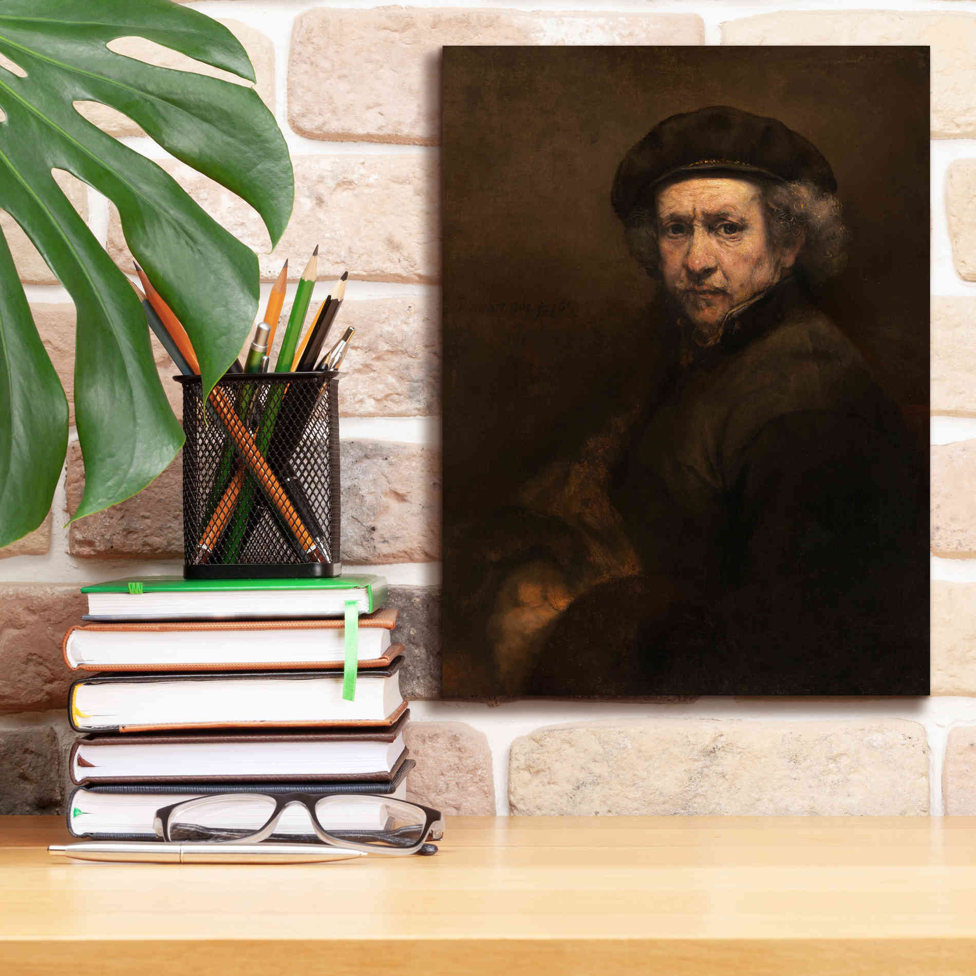'Self-Portrait' by Rembrandt, Canvas Wall Art,12 x 16