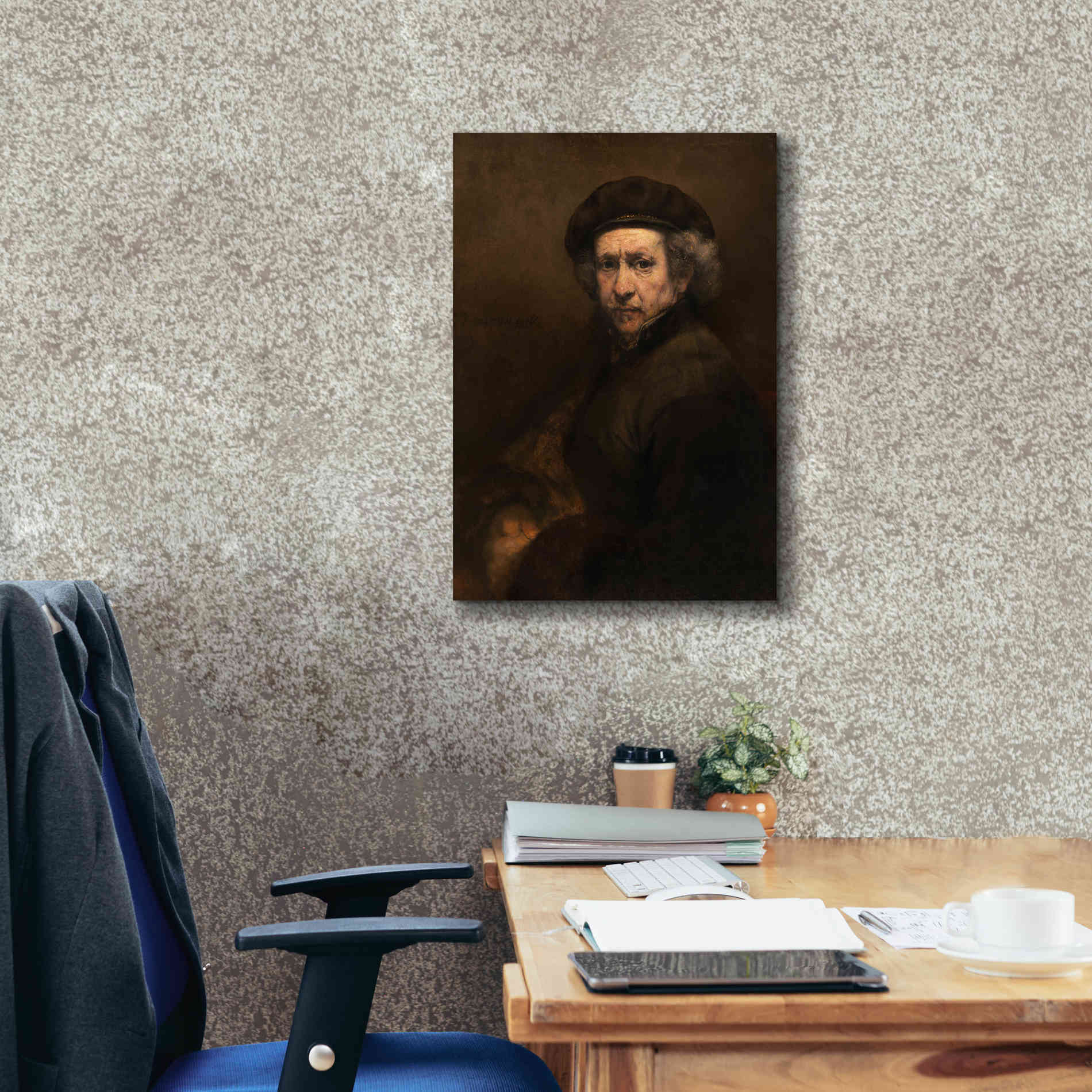 'Self-Portrait' by Rembrandt, Canvas Wall Art,18 x 26