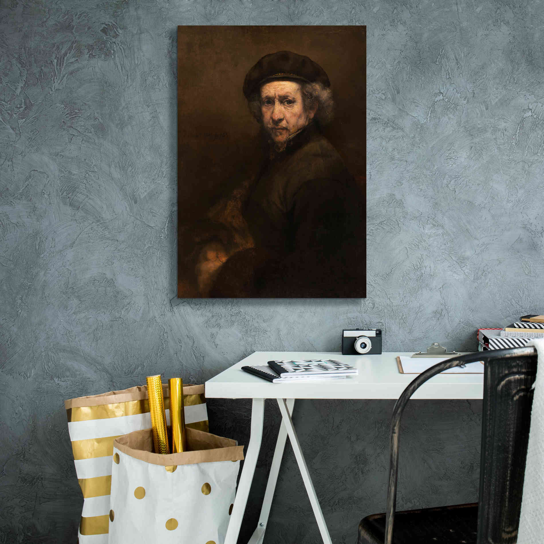'Self-Portrait' by Rembrandt, Canvas Wall Art,18 x 26