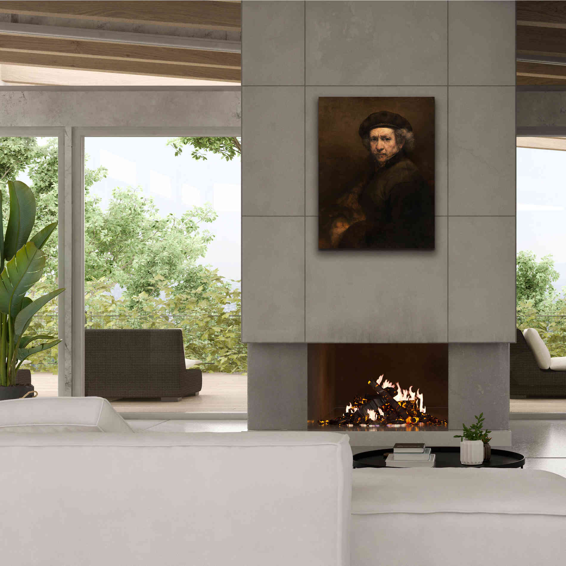 'Self-Portrait' by Rembrandt, Canvas Wall Art,26 x 34